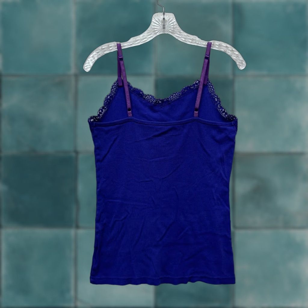 Faded Glory Y2K Vintage Fairy Grunge Whimsigoth Camisole Tank Top L Purple Lace Shirt Mens? Womens? Size L / US 10 / IT 46 - 1 Thumbnail