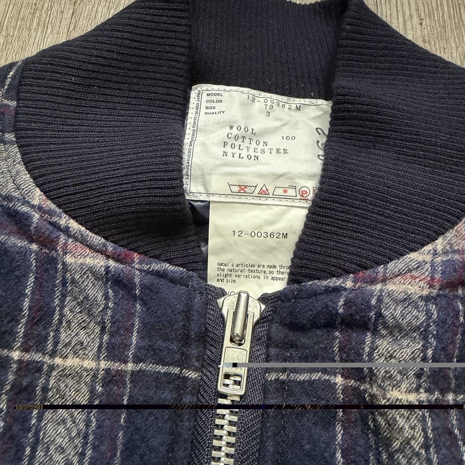 Sacai SACAI Flannel Plaid BOMBER JACKET Sz 3 Made In Japan Size US L / EU 52-54 / 3 - 3 Thumbnail