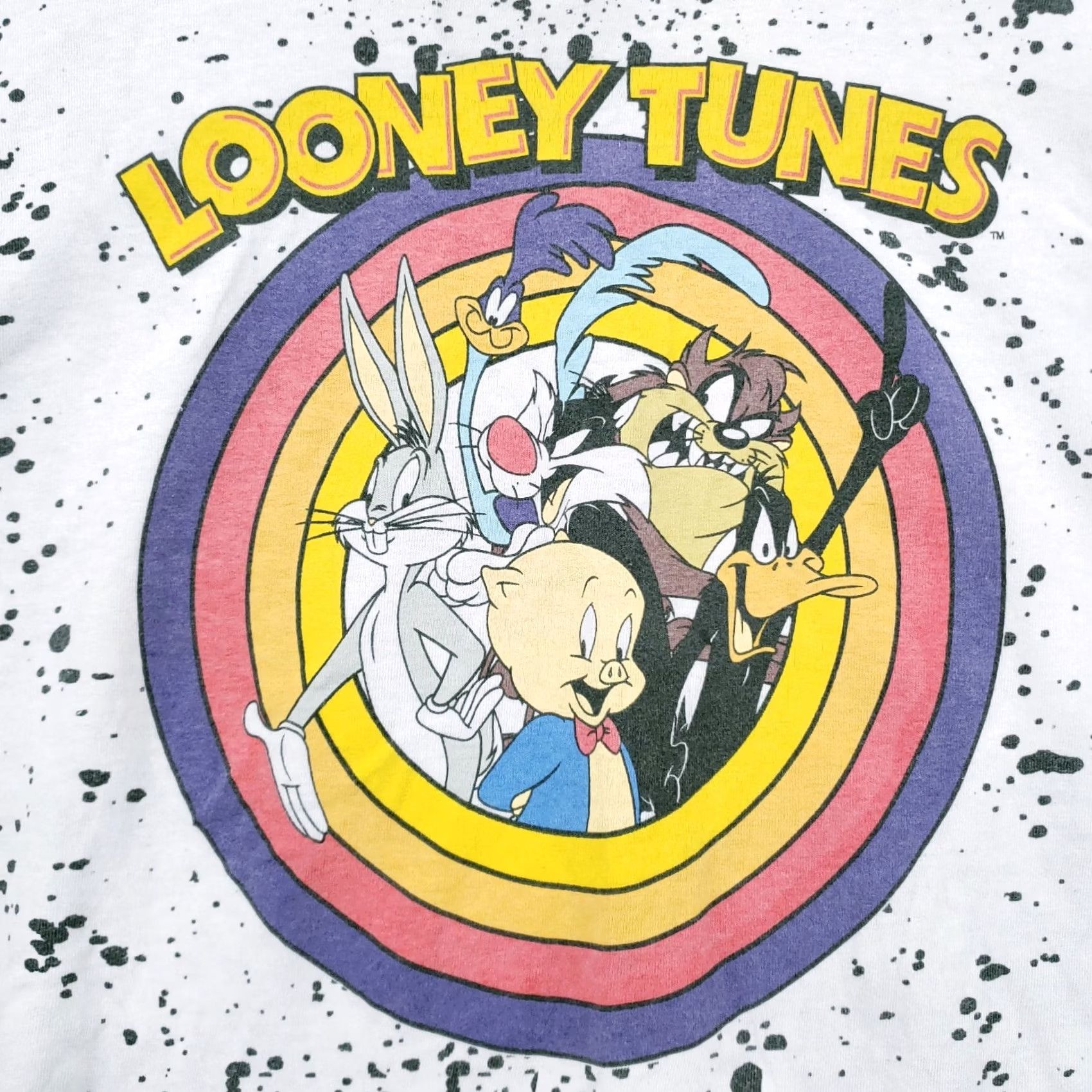 Vintage Looney Tunes Shirt Mens L White Character Classic Circle Short Sleeves Size US L / EU 52-54 / 3 - 4 Thumbnail