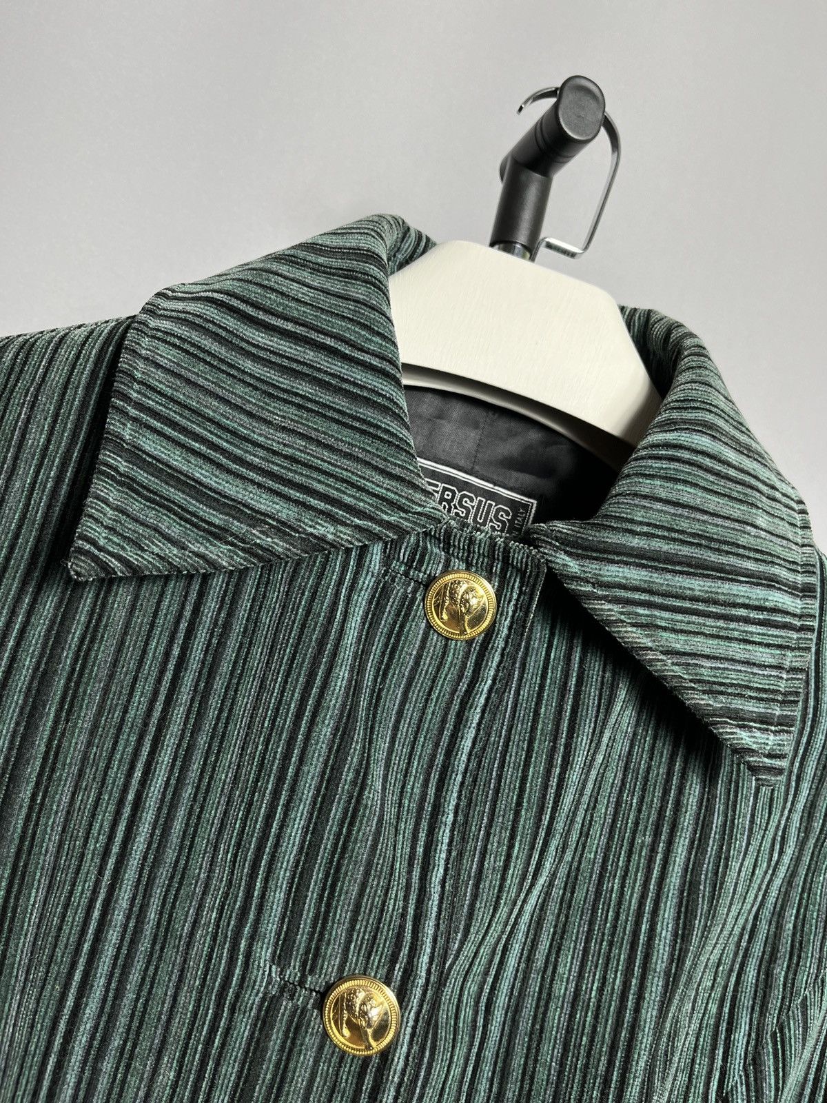 Versus 90s versus gianni versace coat velvet womans striped green Size M / US 6-8 / IT 42-44 - 7 Thumbnail