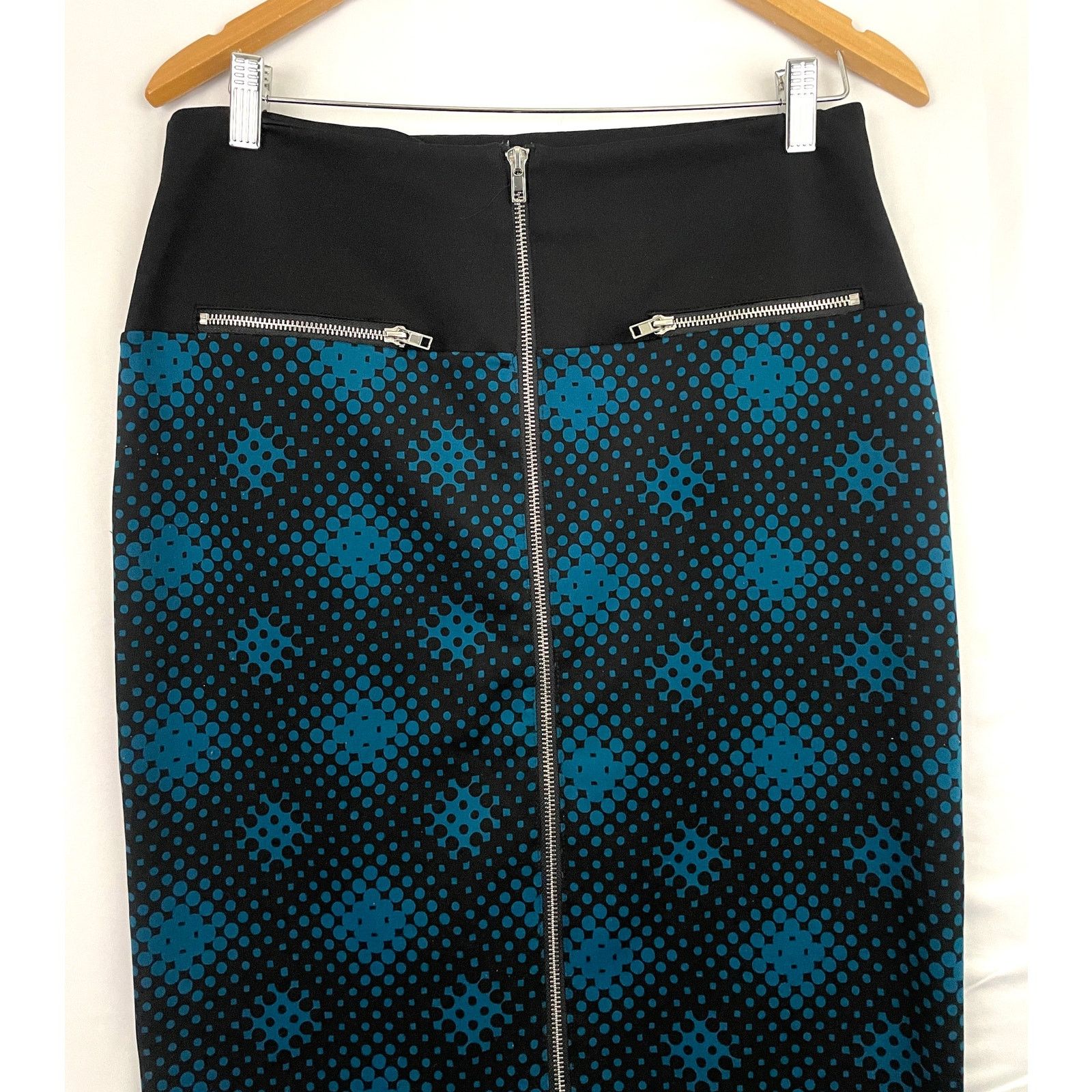 Worthington Worthington Pencil Skirt Sz 6 Stretch Blue Black Pattern Size 28" / US 6 / IT 42 - 4 Thumbnail
