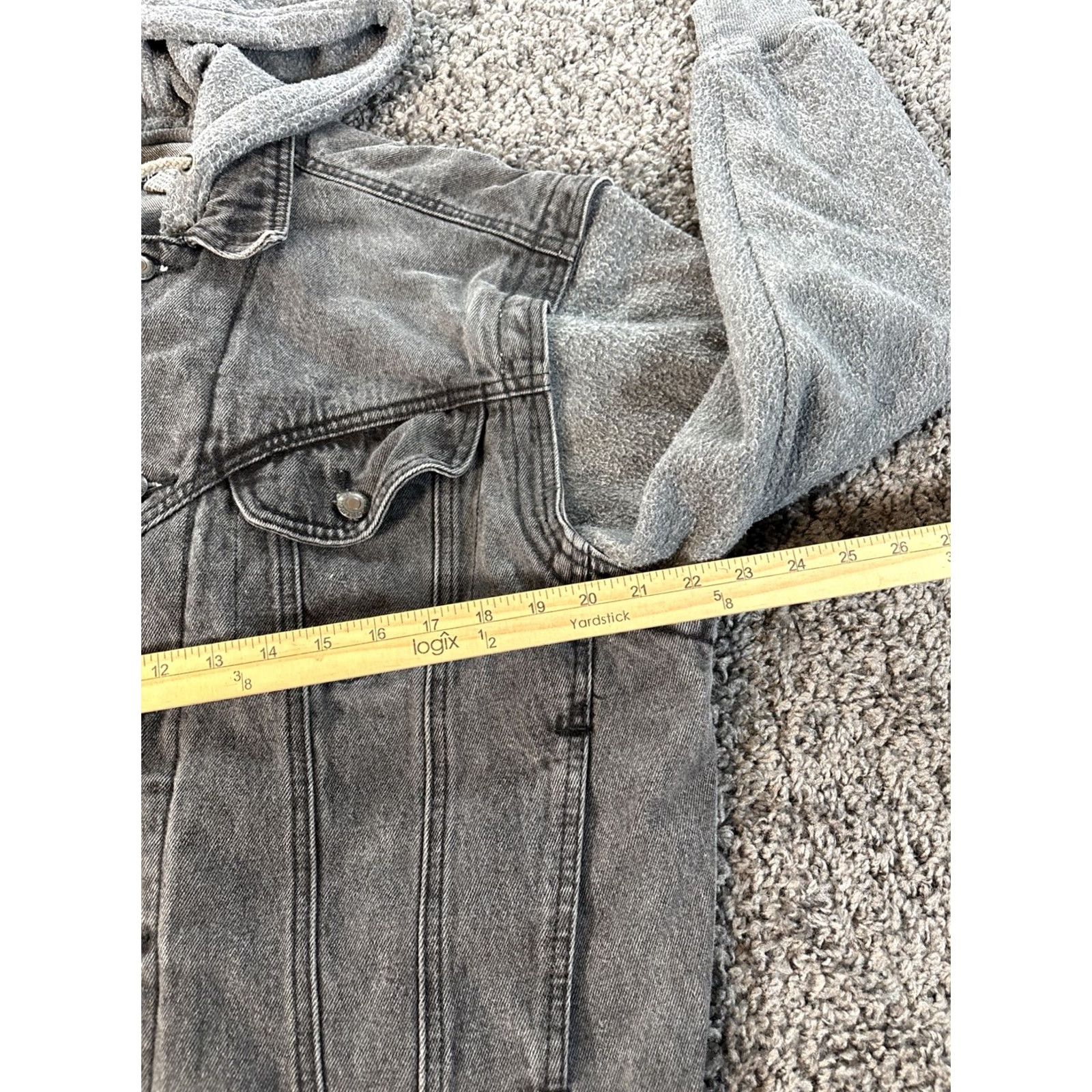 Bugle Boy VINTAGE Bugle Boy Denim Jacket Mens XL Black Zip Hooded Streetwear 90s Bomber Jacket Size US XL / EU 56 / 4 - 3 Thumbnail