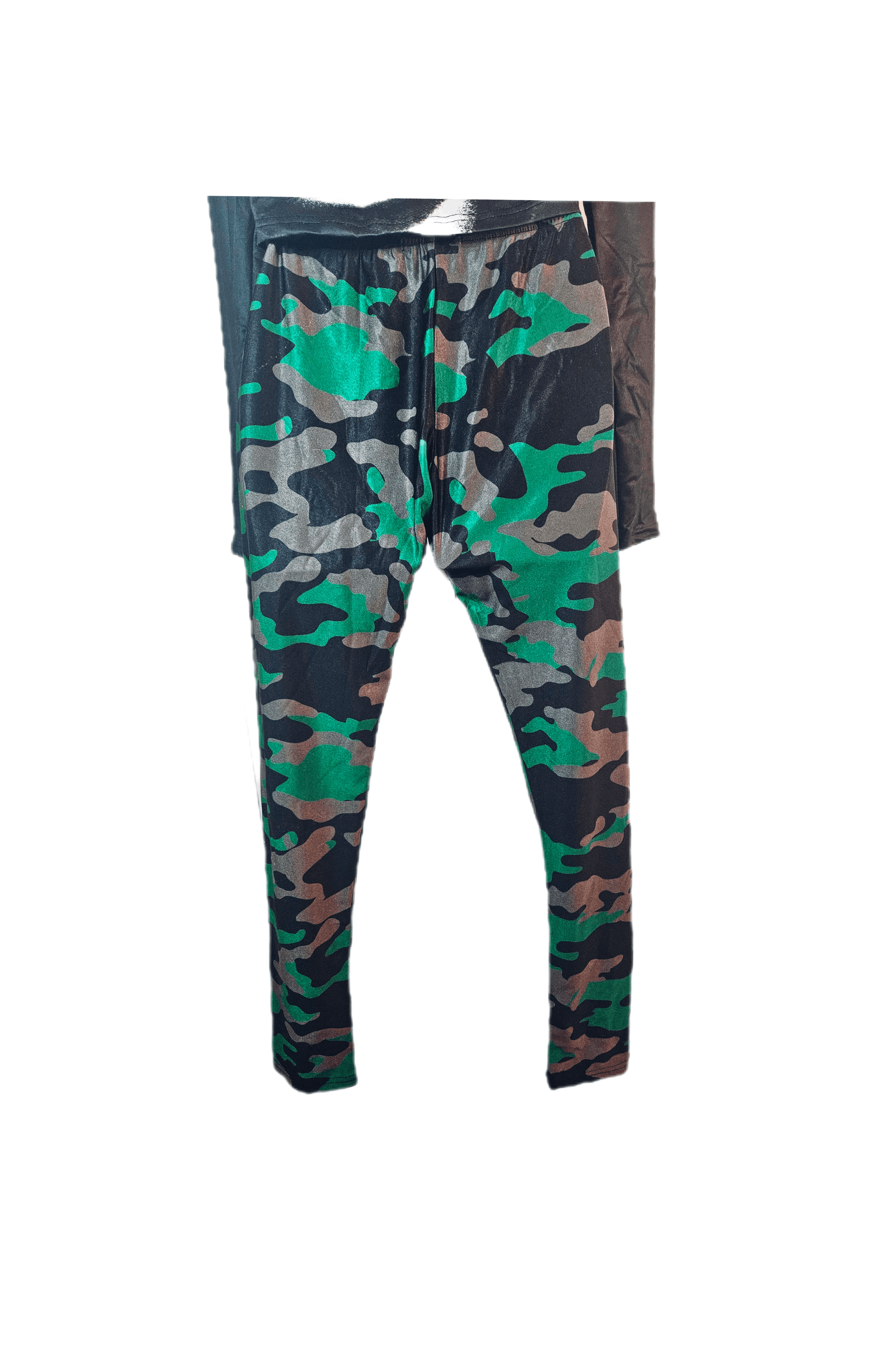 Other VINTAGE TEAL/GREY SHIMMER DISCO CAMO LEGGINGS Size 28" / US 6 / IT 42 - 4 Thumbnail