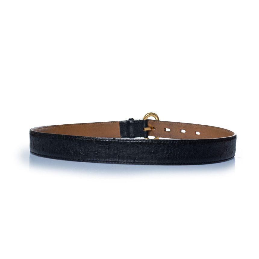 Delvaux Delveaux, ostrich black leather waist belt Size ONE SIZE - 3 Thumbnail