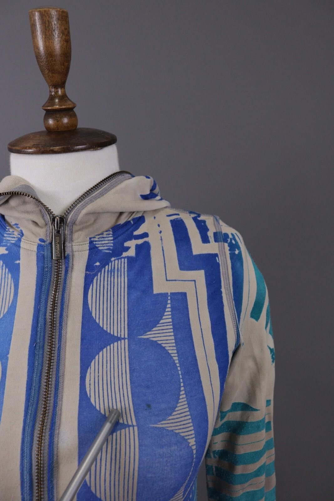 Custo Barcelona Custo Barcelona Blue Printed Hooded Jacket Sweater Size M / US 6-8 / IT 42-44 - 8 Thumbnail