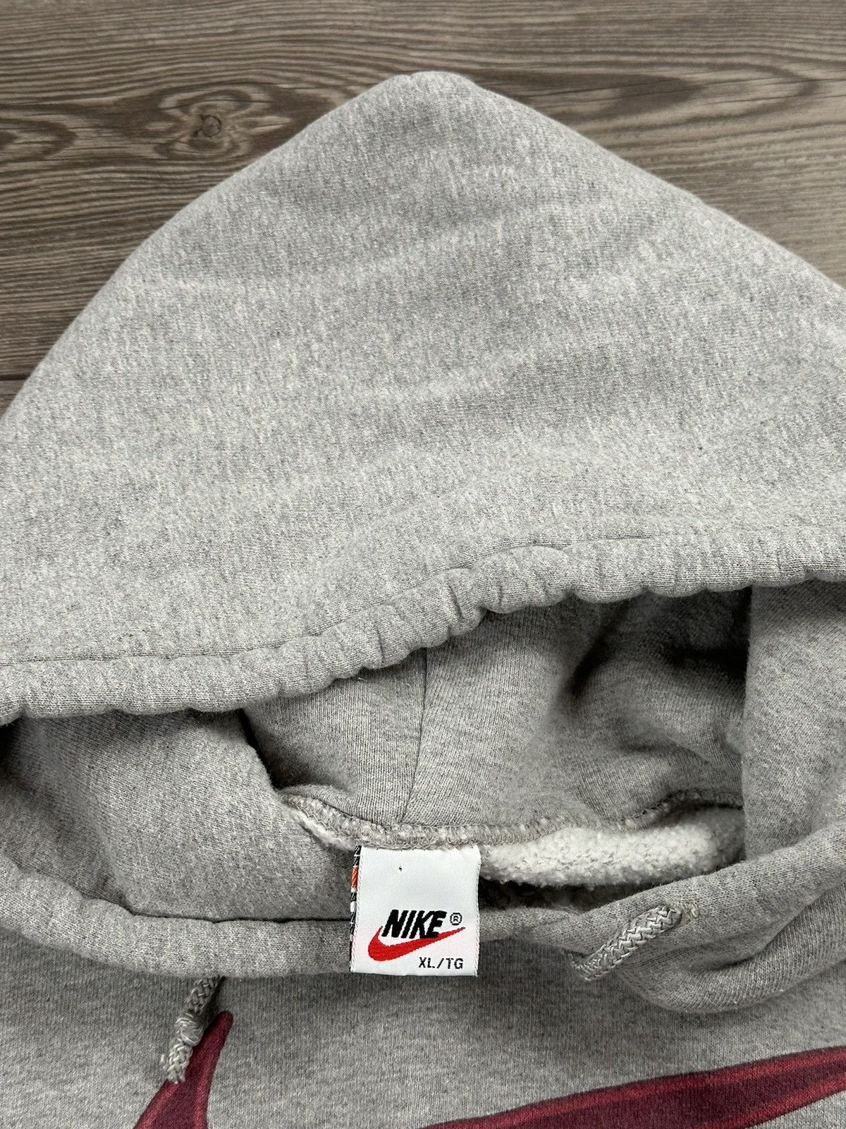 Nike × Vintage Vintage 90’s Nike Big Swoosh Hoodie Size US XL / EU 56 / 4 - 3 Thumbnail
