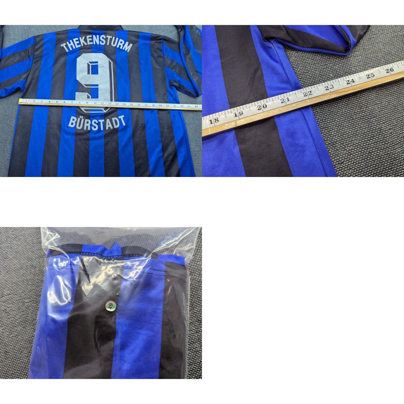 Puma VINTAGE PUMA Football Jersey XL Striped Black Blue Retro Unisex Adults T-Shirt Sports Boy/Man Mens Men/Womens Size US XL / EU 56 / 4 - 9 Thumbnail