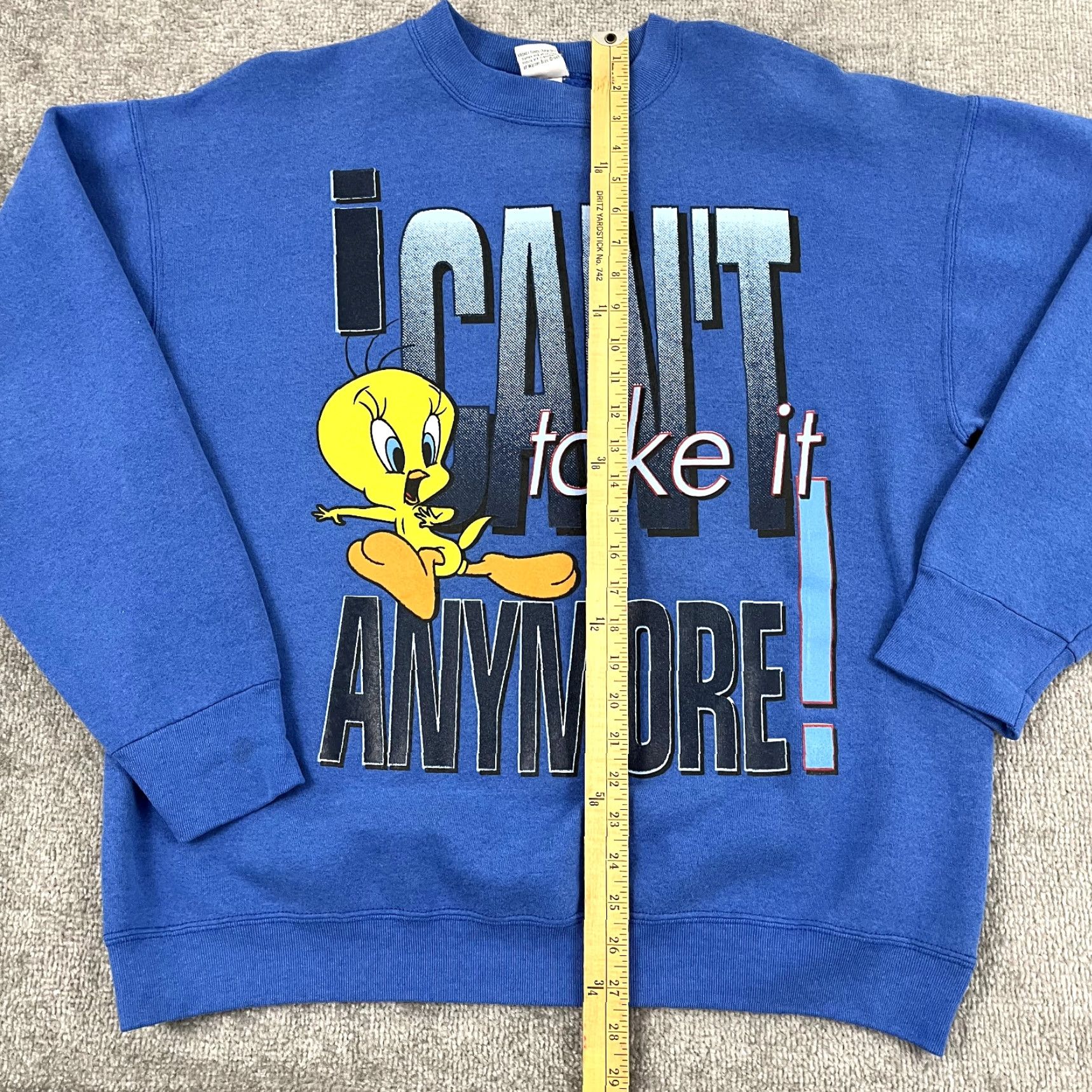 Vintage VINTAGE Looney Tunes Tweety Bird Sweatshirt Crew Neck XL Adult Blue 90s Cartoon Funny Pullover Men's Regular Size Static Size US XL / EU 56 / 4 - 4 Thumbnail