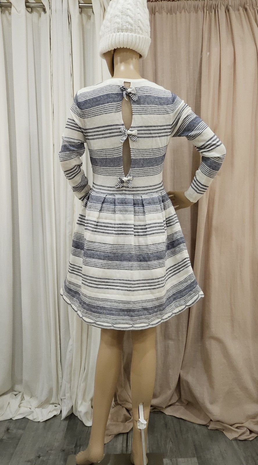 RED Valentino × Vintage Red Valentino Garavani Bow Tie Stripe Pattern Linen Dress Size S / US 4 / IT 40 - 6 Thumbnail