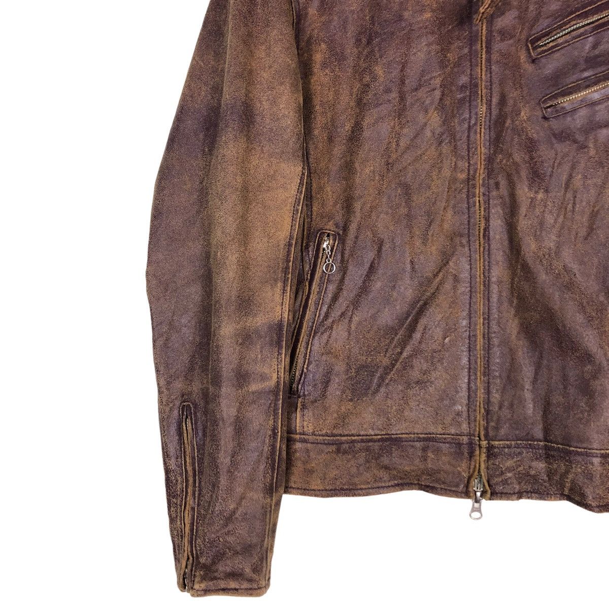 Japanese Brand 🔥VINTAGE SOFT LEATHER BIKER JACKET SANKO ISSEY MIYAKE Size US M / EU 48-50 / 2 - 4 Thumbnail