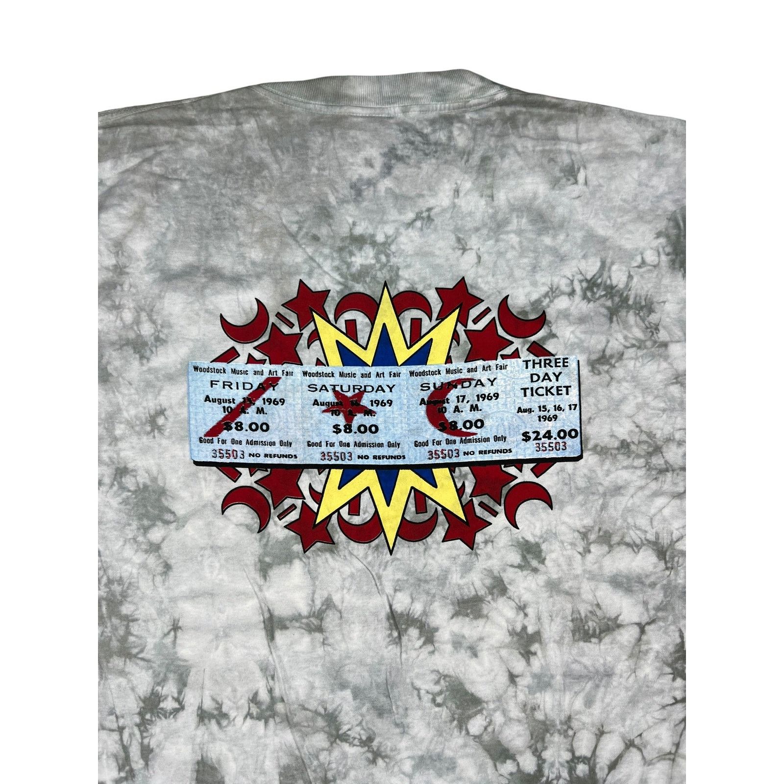 Band Tees × Vintage Vintage 2002 Woodstock 1969 ticket stub concert tie dye tee Size US XL / EU 56 / 4 - 8 Thumbnail