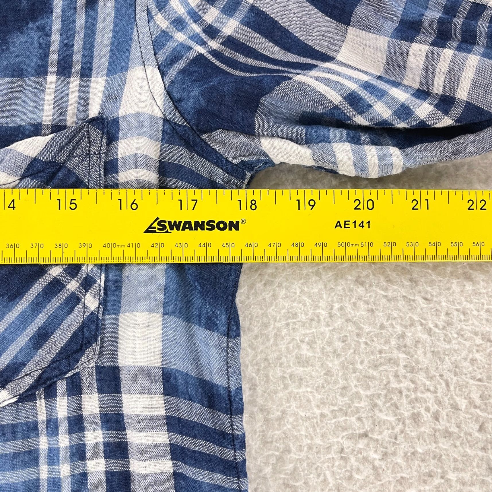 CLOT Cloth & Stone Button-Up Shirt Womens Small Blue Plaid Long Sleeve Casual V-Neck Size S / US 4 / IT 40 - 6 Thumbnail
