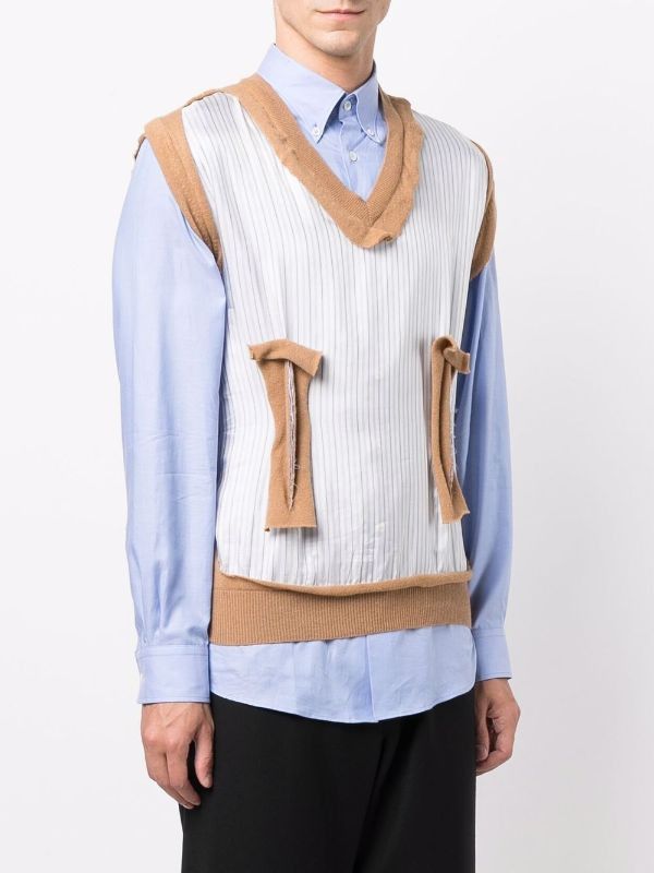 Maison Margiela o1y1124 Deconstructed Layered Shirt In Light Blue Size US L / EU 52-54 / 3 - 3 Thumbnail