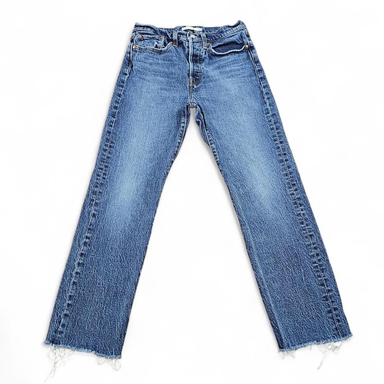 Levi's Levis Jeans Womens 27 Wedgie Straight Mid Rise Frayed 25x27 Size 27" / US 4 / IT 40 - 1 Thumbnail