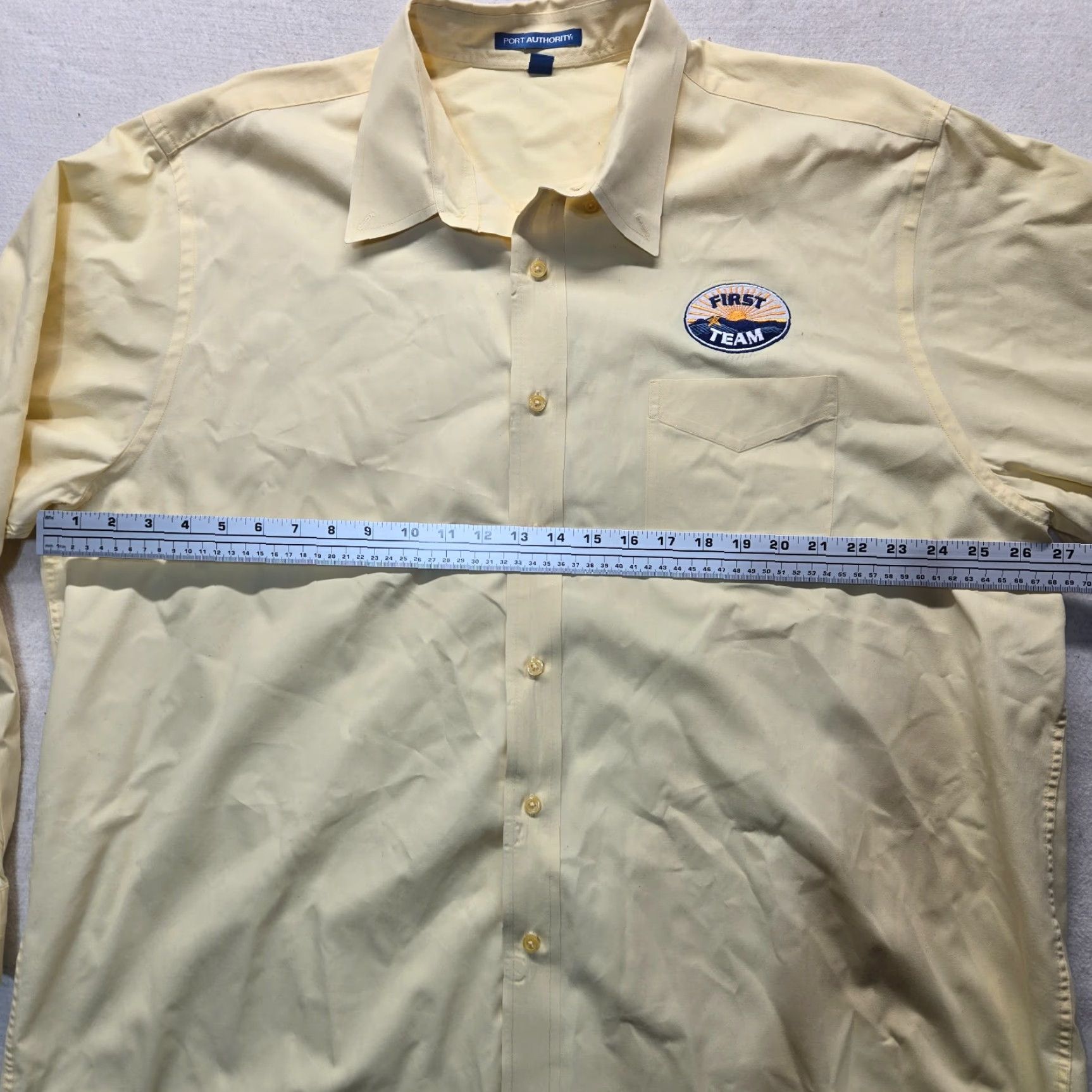 Logo 7 First Team Shirt Men 3XL Yellow Logo Button-Down Long Sleeve VA Virginia Roanoke United States? Size US XXL / EU 58 / 5 - 4 Thumbnail