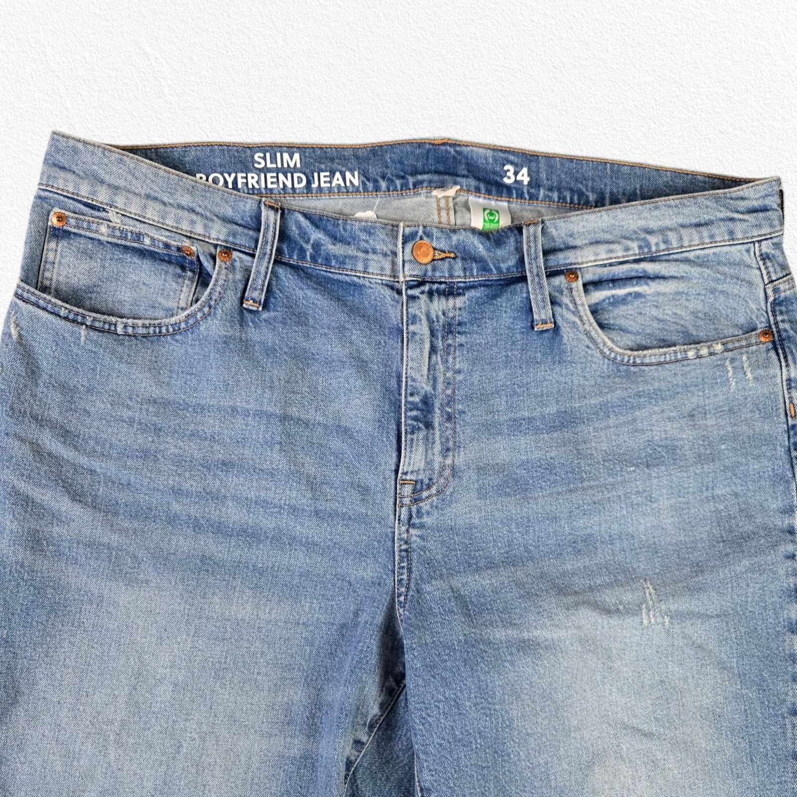 J.Crew J. Crew Medium Wash Ankle Slim Boyfriend Jeans Size 34 Size 40" / US 18 - 4 Thumbnail