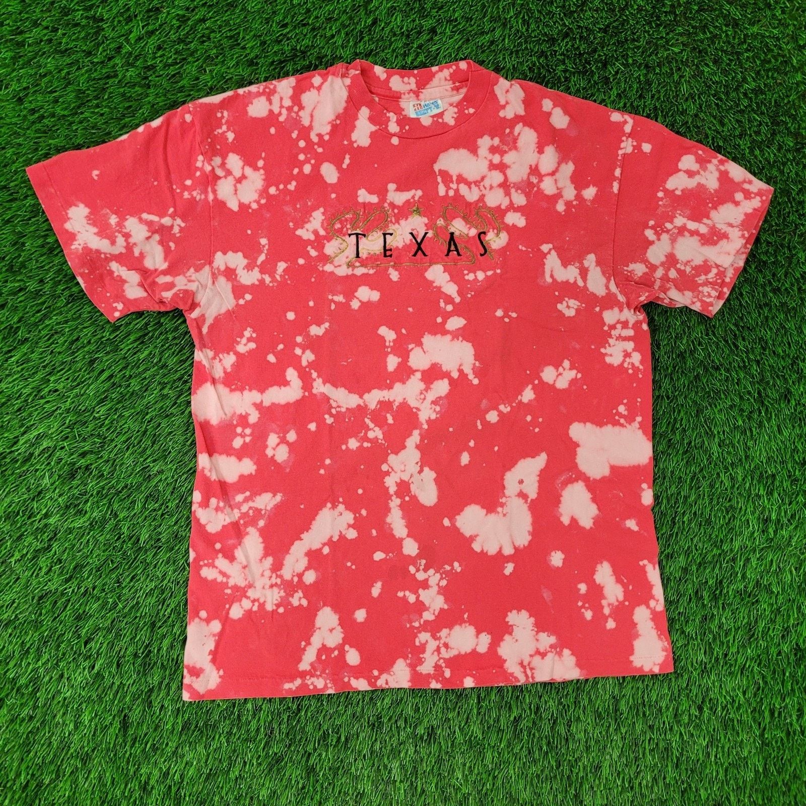 Hanes Vintage 90s Texas Shirt Womens Large 20x26 Bleached Red USA Size L / US 10 / IT 46 - 1 Thumbnail