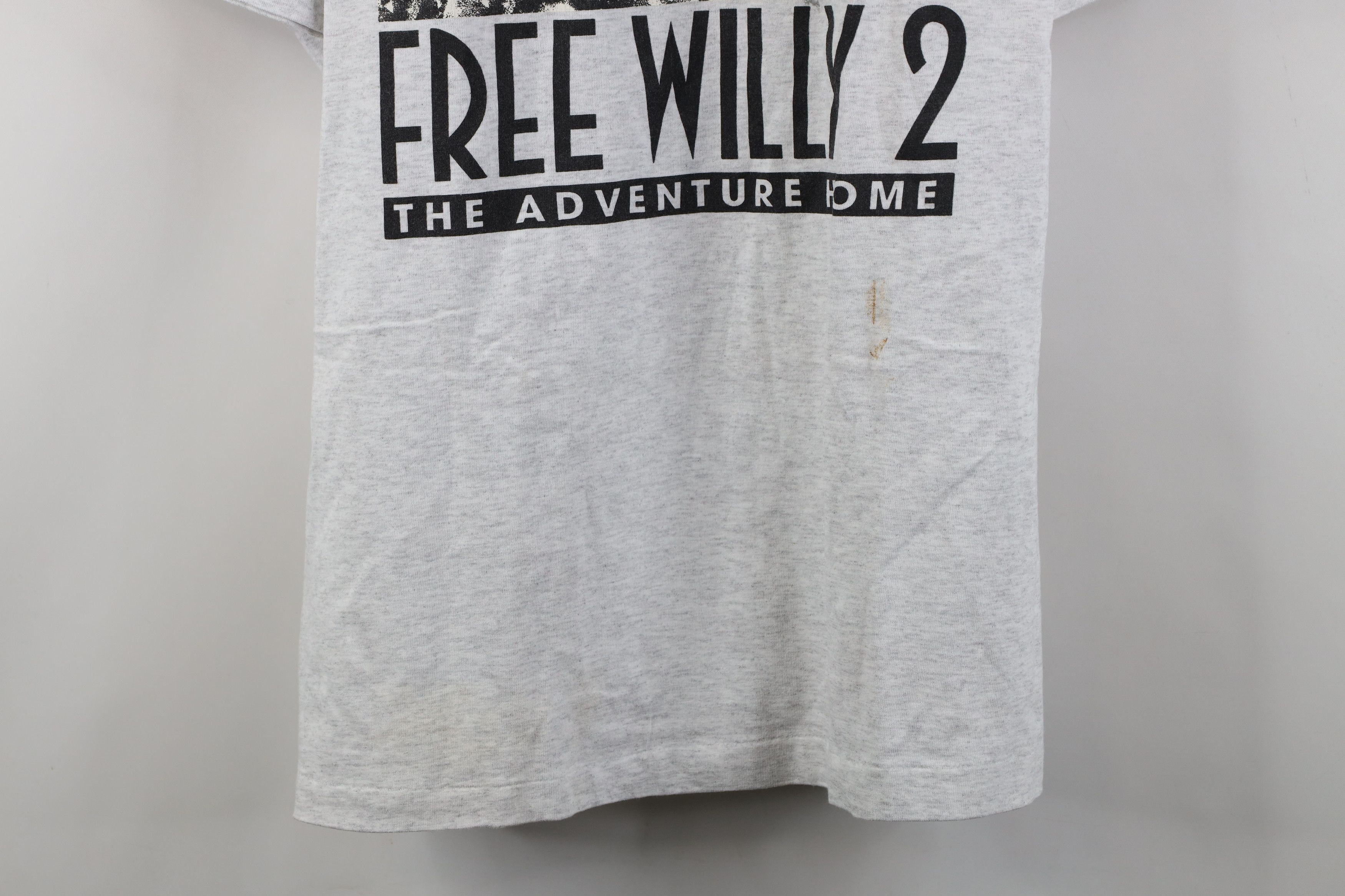 Vintage Vintage 90s The Adventure Home Movie Whale T-Shirt Gray USA Size US XL / EU 56 / 4 - 3 Thumbnail