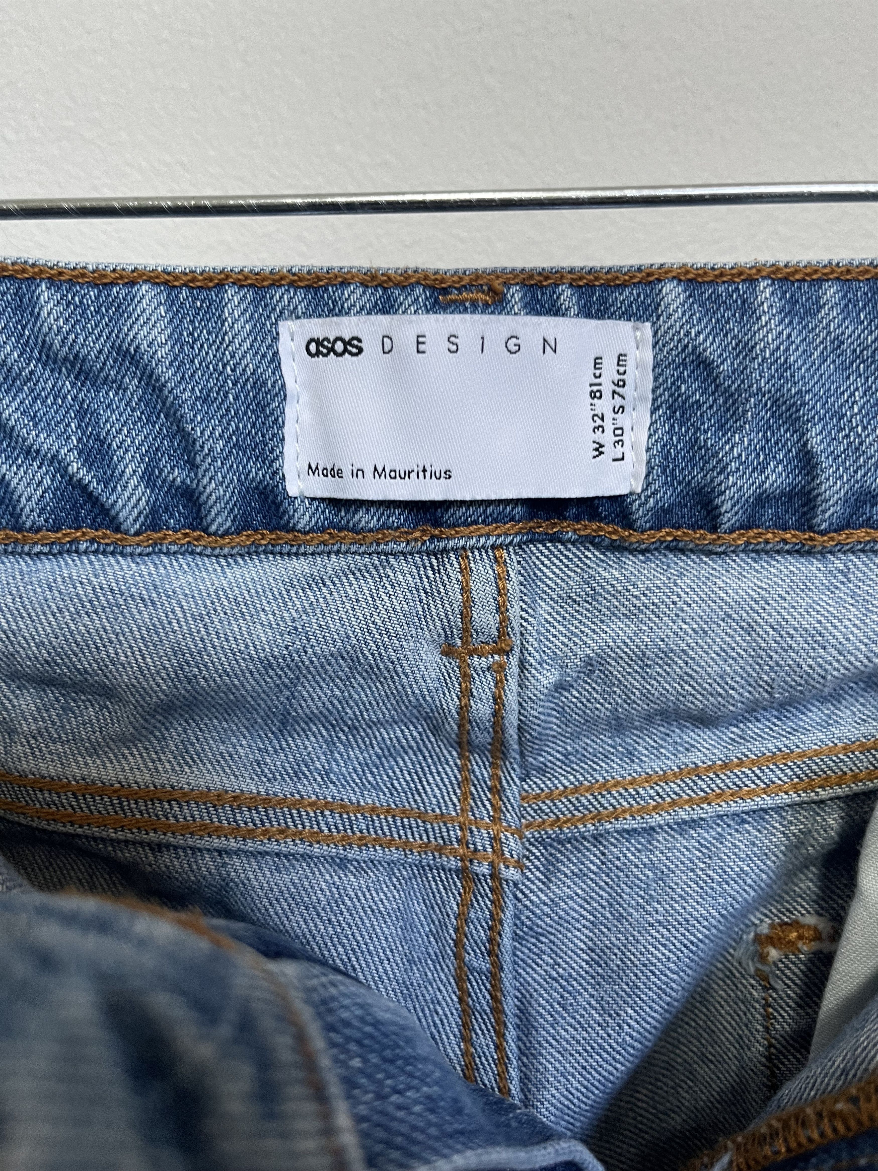 Asos ASOS Design Slim Fit Ripped Jeans in Denim Blue (W32 L30) Size US 32 / EU 48 - 3 Thumbnail
