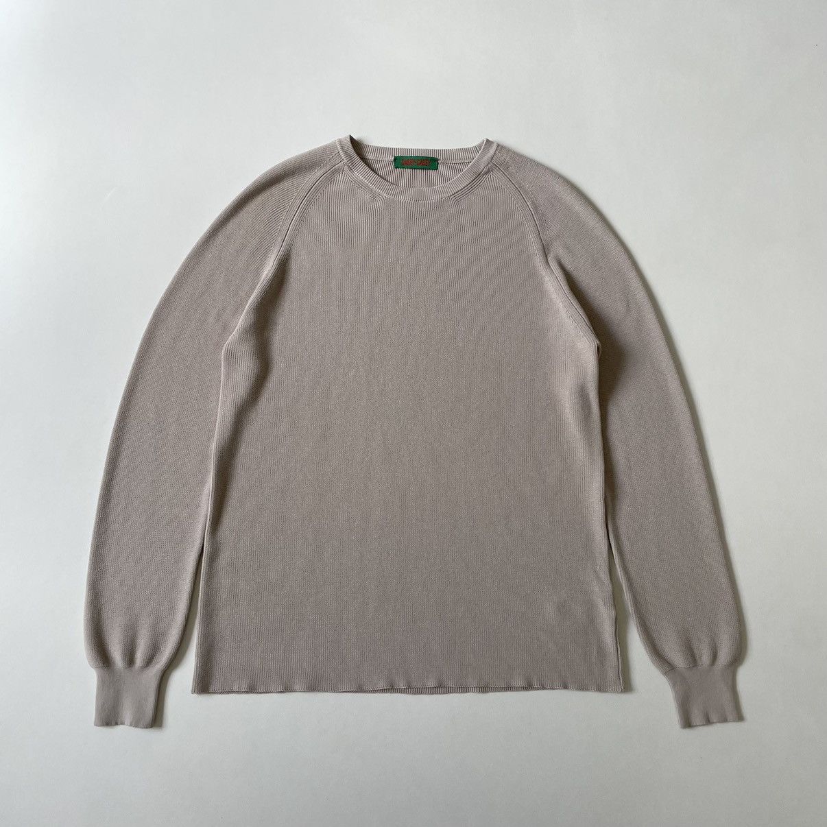 Casey Casey Beige ‘Rib Stitch’ Knit Cotton Sweater Size US XL / EU 56 / 4 - 1 Thumbnail