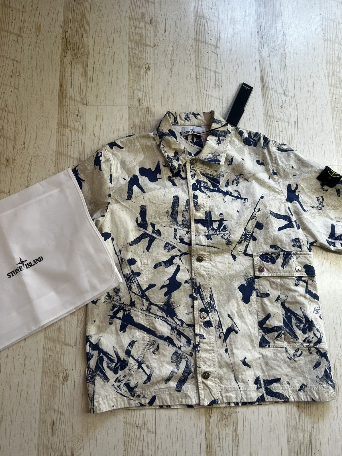 Stone Island Stone Island Desert Camouflage Cotton-Blend Shirt – Size L Size US L / EU 52-54 / 3 - 20 Thumbnail