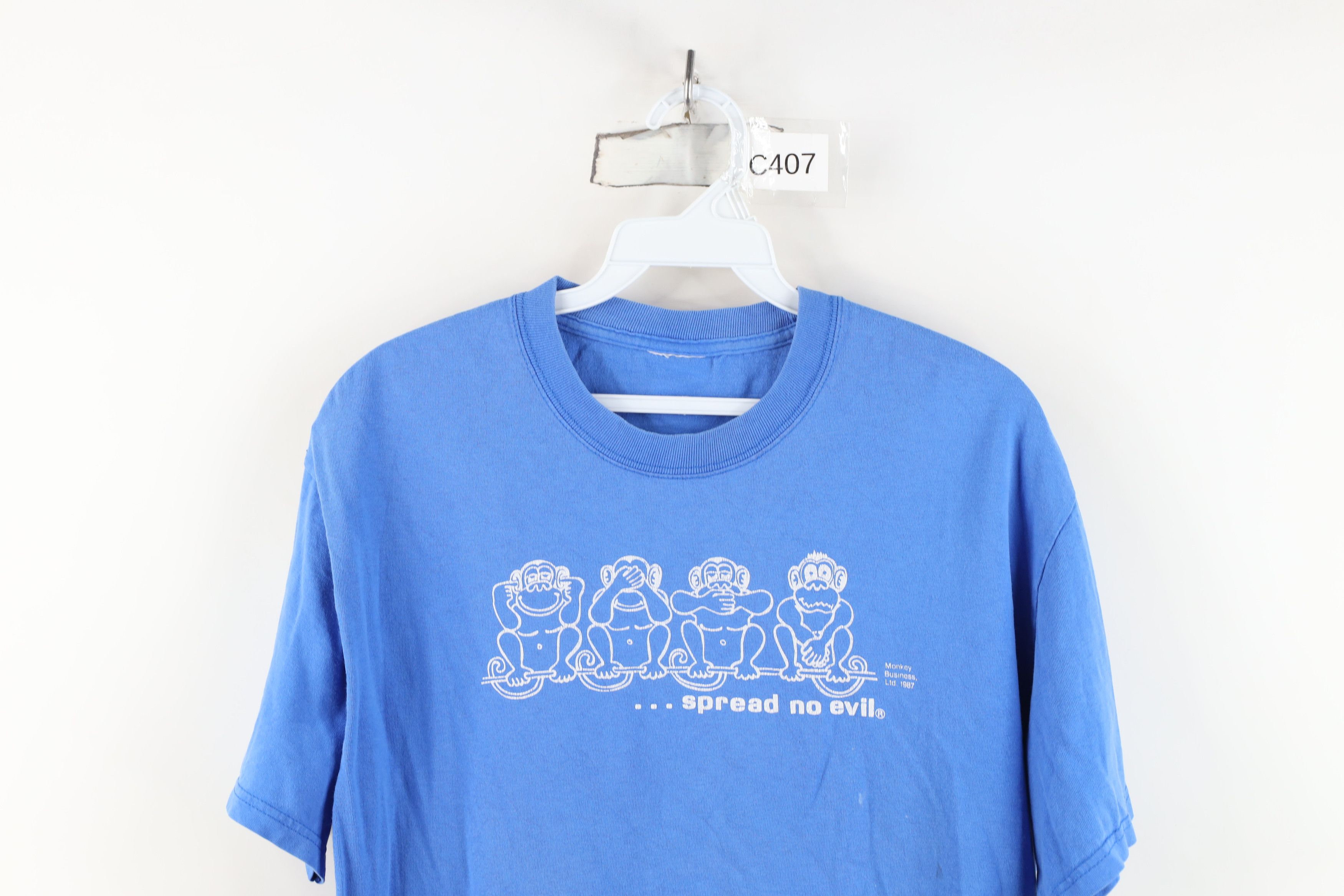 Vintage Vintage 80s Streetwear Speak Spread No Evil Aids T-Shirt Size US M / EU 48-50 / 2 - 2 Thumbnail
