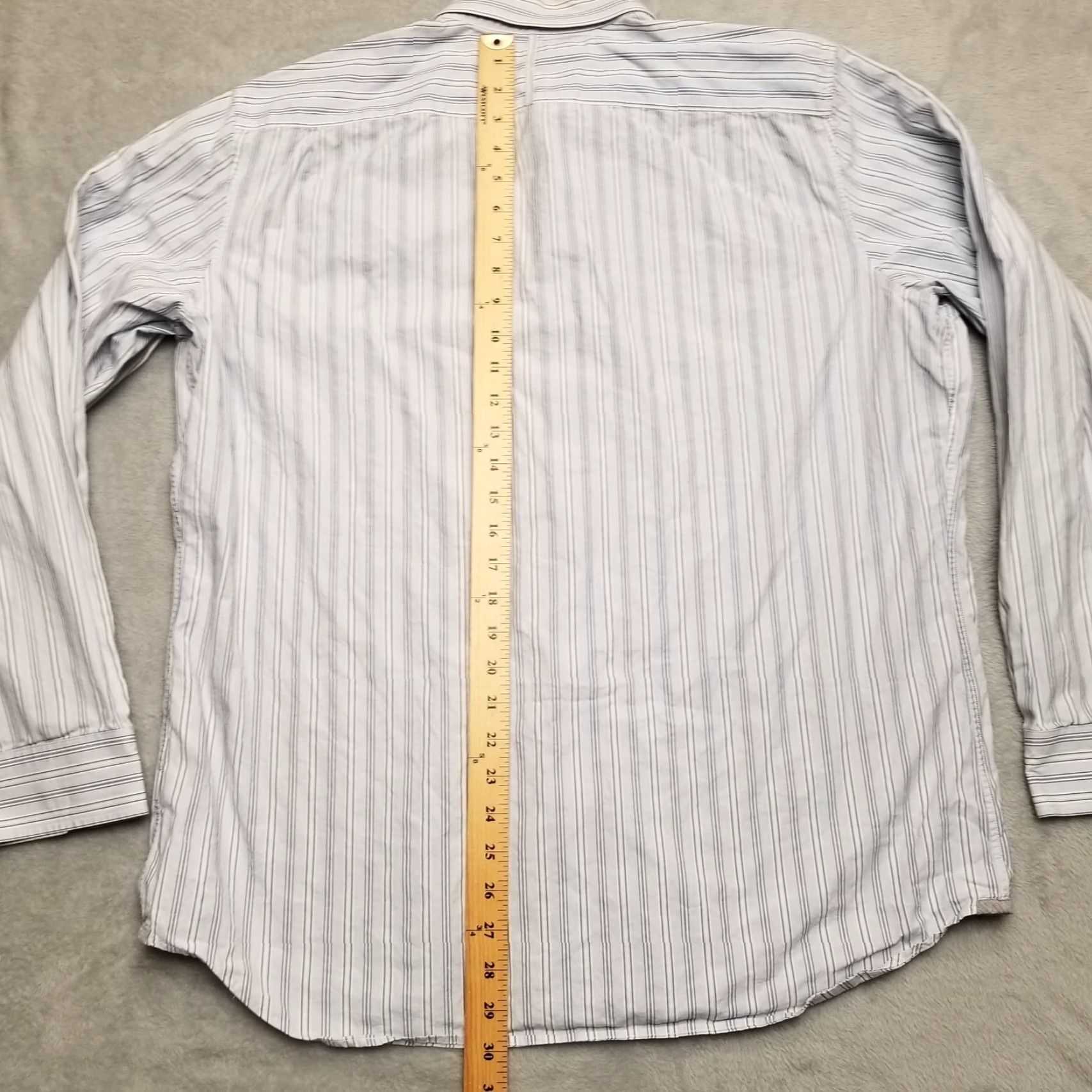 Banana Republic Banana Republic Shirt Mens XXL 17.5 Blue Striped 100% Cotton Long Sleeve Button-Up Casual, Business Mens Shirt Size US XL / EU 56 / 4 - 7 Thumbnail