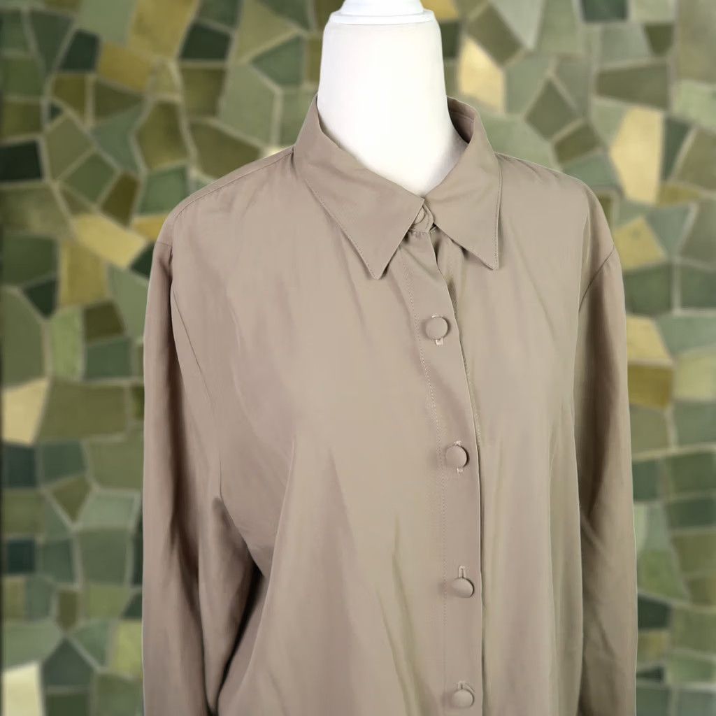 Vintage VINTAGE Wild Rose 90s Button-Up Tunic Top Long Sleeve Tan Taupe Size 12 Womens Casual Size XL / US 12-14 / IT 48-50 - 1 Thumbnail