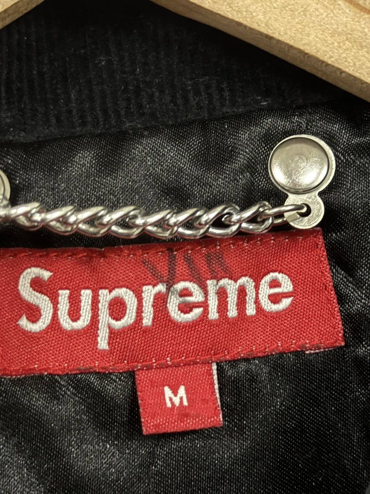 Supreme RARE Supreme FW12 Corduroy Varsity Jacket Black Yellow 2012 Size US M / EU 48-50 / 2 - 4 Thumbnail