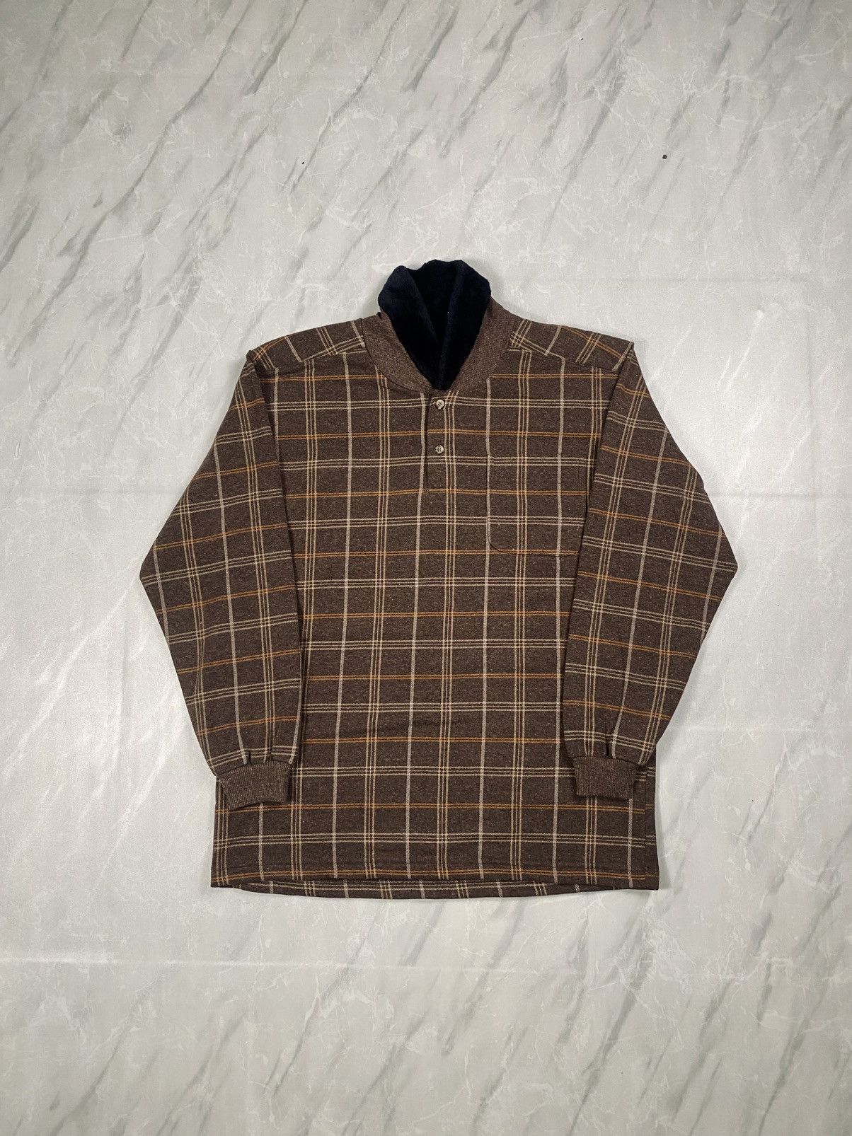 Japanese Brand Vintage G House Pour Homme Plaid Shearling Nightwear Size US M / EU 48-50 / 2 - 1 Thumbnail