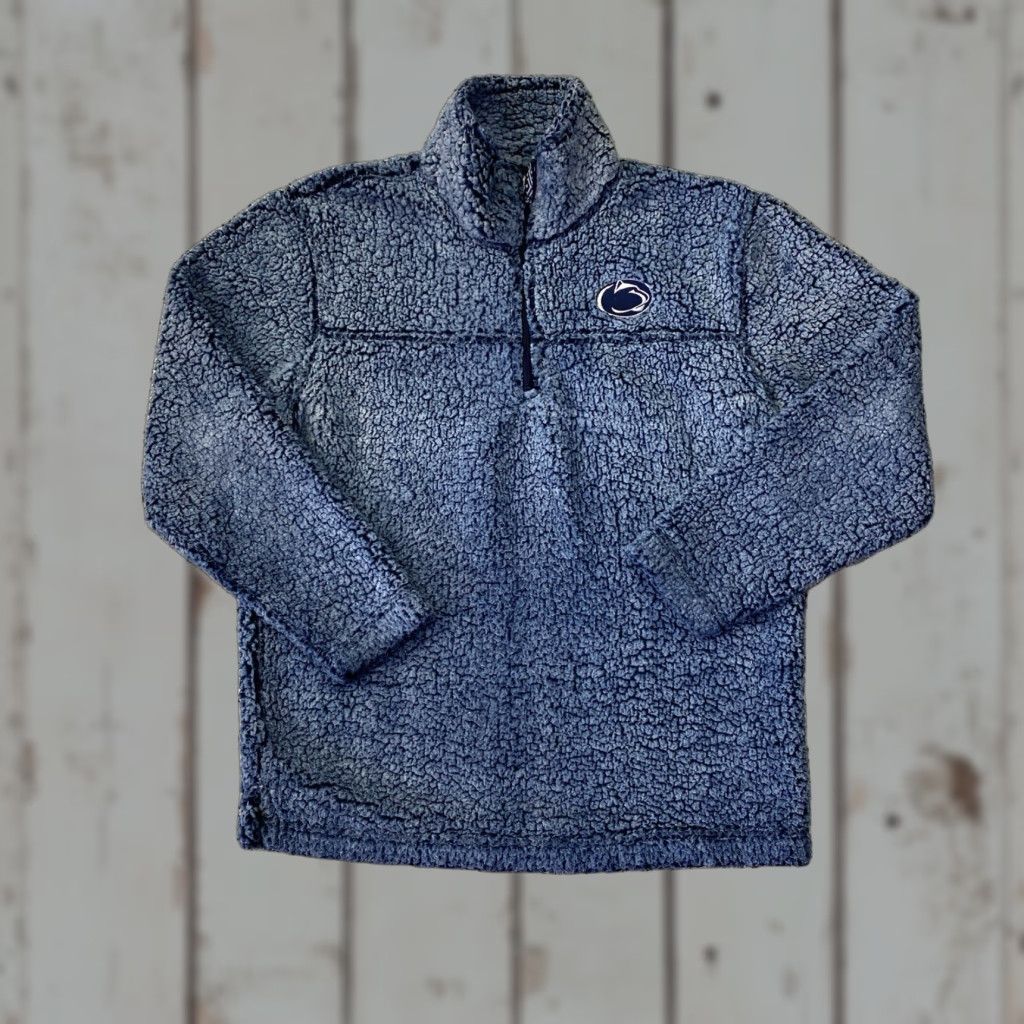 Penn Boxercraft Penn State 1/4 Zip Jacket - Blue White Sherpa Style, Large, Women, Fleece, Gray, Polyester, Spring, 1/4 Zip Size S / US 4 / IT 40 - 1 Thumbnail
