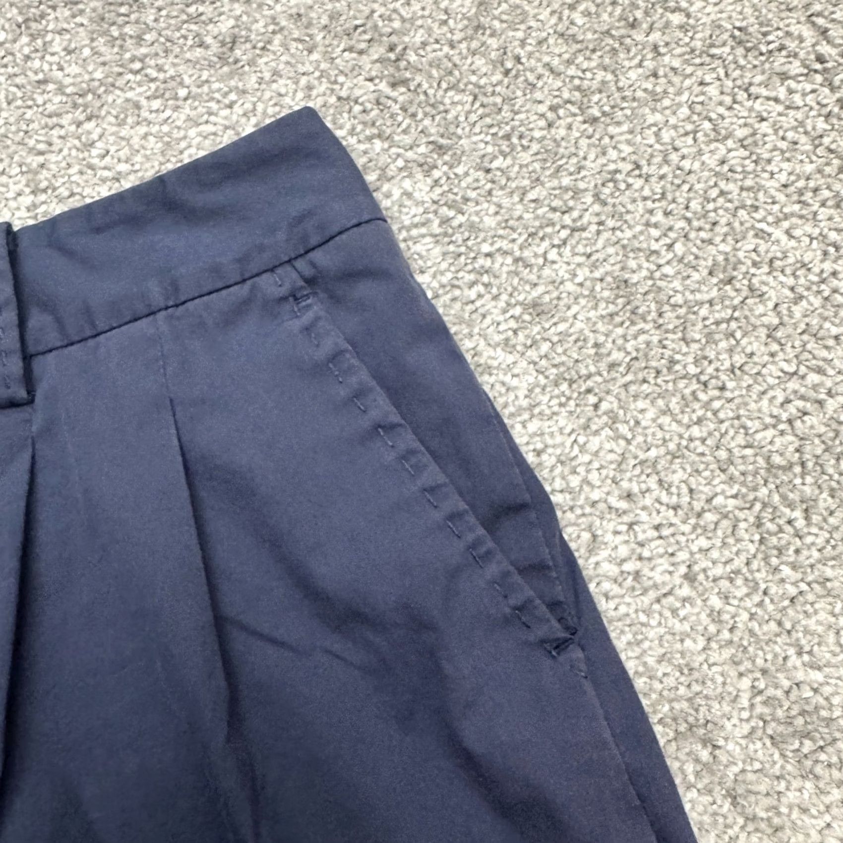 Elie Tahari Elie Tahari Wide Leg Cropped Pants Womens 14 Navy Blue Cuffed High Rise Vintage: No (adjusted to preserve constraints) Size 36" / US 14 / IT 50 - 6 Thumbnail