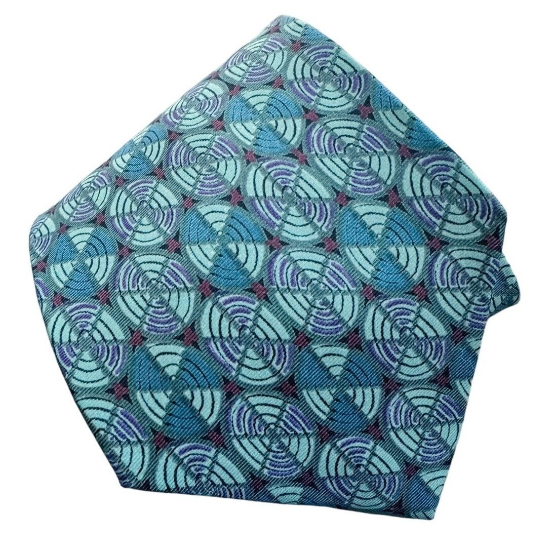 Robert Stock Robert Stock handmade 100% silk geometric circle tie 3.75” w Size ONE SIZE - 1 Thumbnail