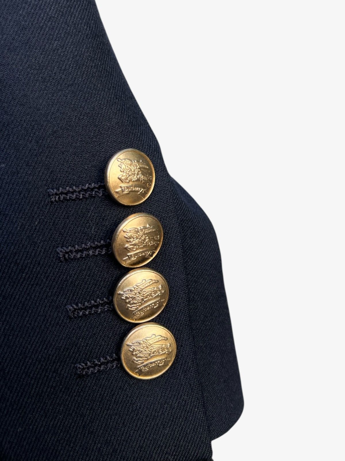 Burberry Burberrys Navy Double Breasted Tasmania Wool Golden Buttons Size US S / EU 44-46 / 1 - 8 Thumbnail