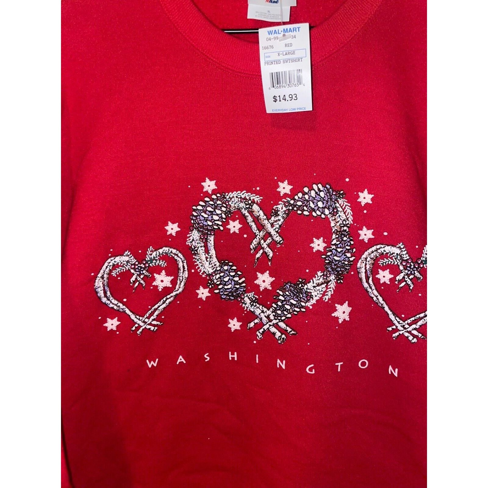 Jerzees Vintage Washington Sweatshirt Crewneck Love Red 90s VTG XL Size US XL / EU 56 / 4 - 2 Thumbnail