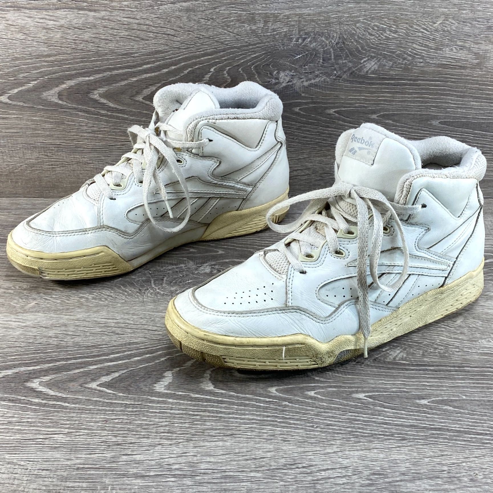 Reebok VINTAGE Reebok White Leather Shoes Mens 10.5 High Top Basketball BB4600 VTG - Nike? Size US M / EU 48-50 / 2 - 5 Thumbnail