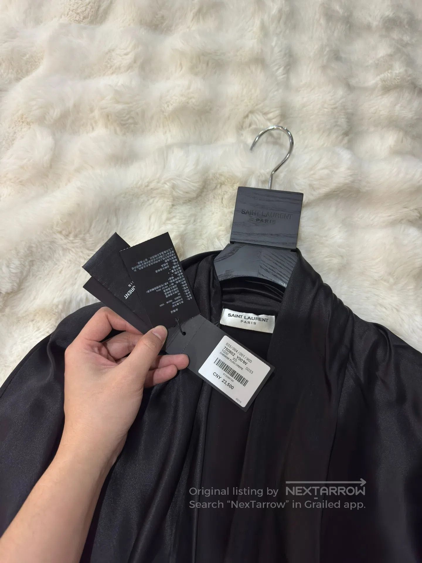 Saint Laurent Paris Saint Laurent Paris Satin Waist Cincher Shirt| Size US XS / EU 42 / 0 - 7 Thumbnail
