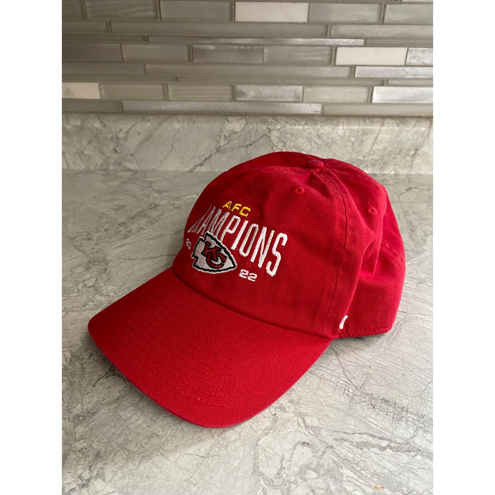 47 Brand Kansas City Chiefs 2022 AFC Champs Strapback Hat Size ONE SIZE - 1 Thumbnail