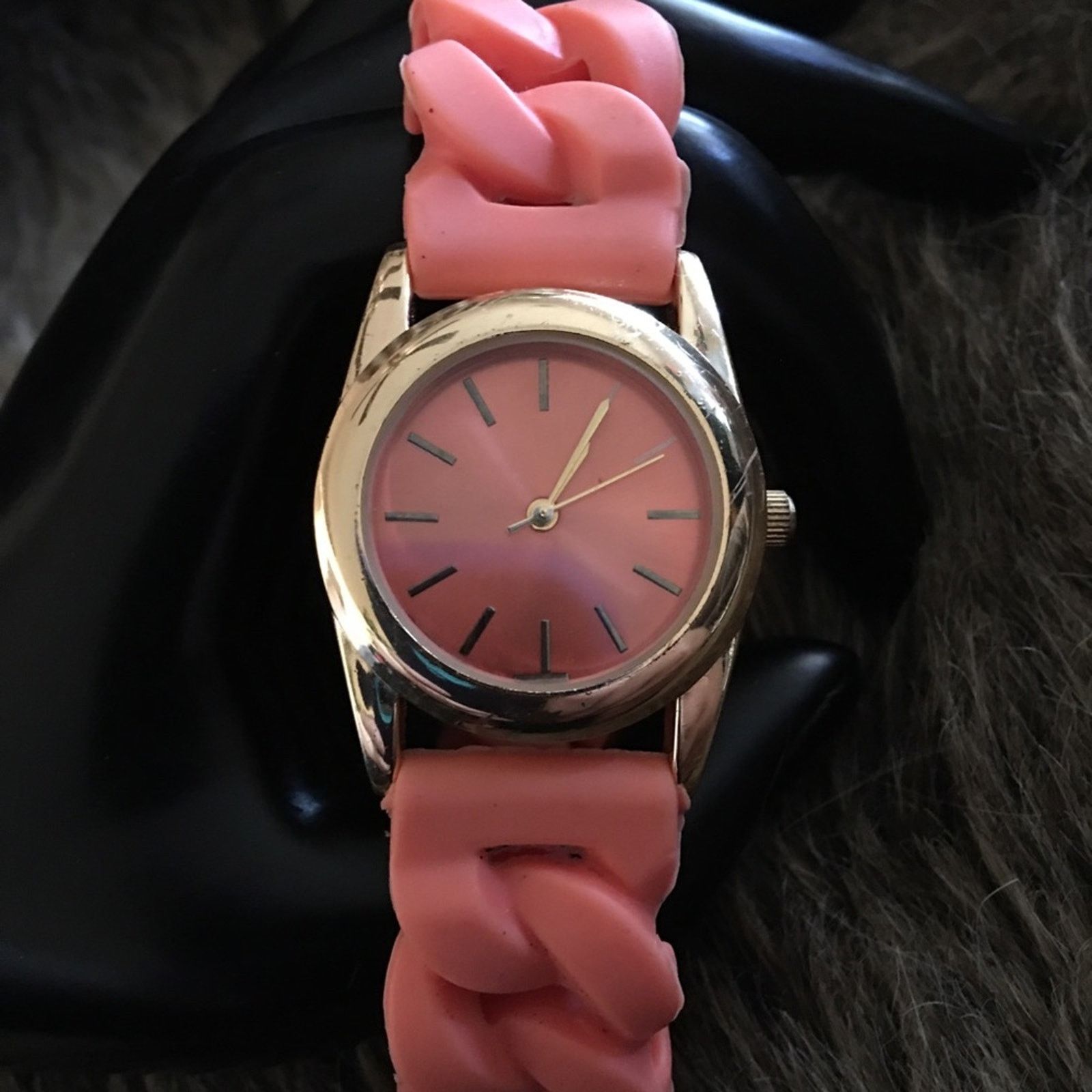 Jewelry Ladies peach soft flexible silicone link watch Size ONE SIZE - 1 Thumbnail