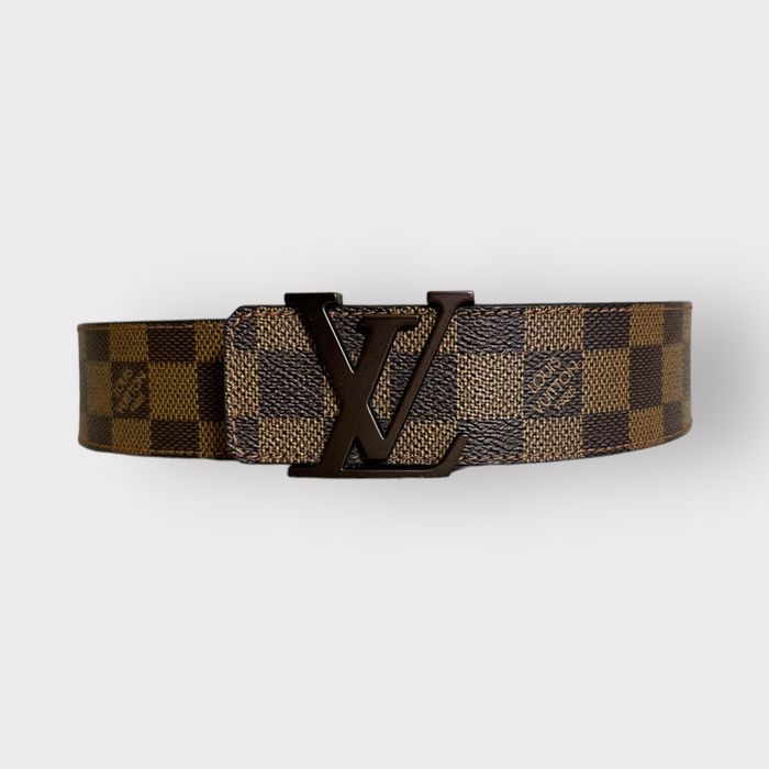 LOUIS VUITTON LV Initials M9807 belt Damier canvas Ebene Brown