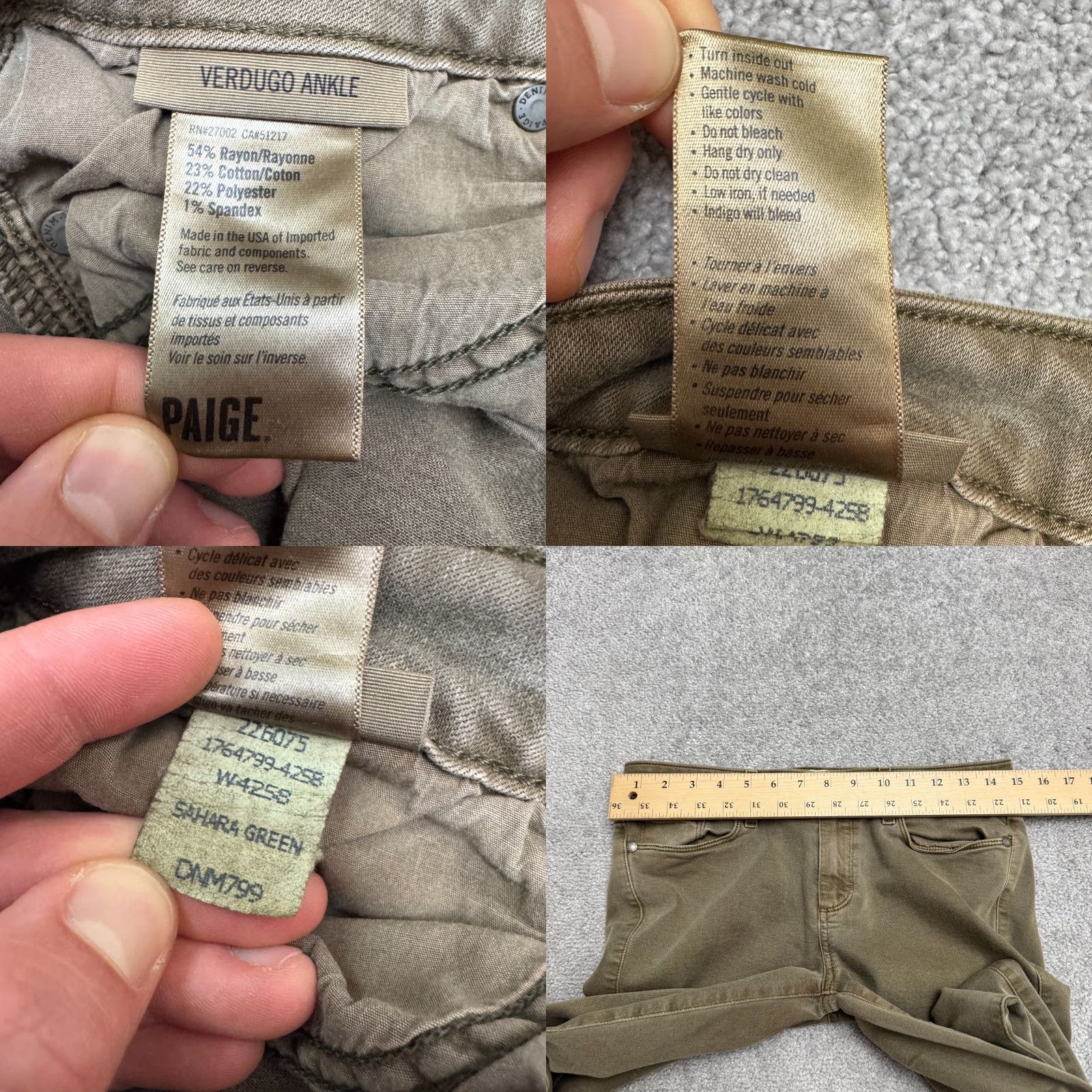 Paige Paige Verdugo Jeans Womens 30 Green Mid Rise Skinny Stretch Denim Casual City Outdoor 90s Mens Womens Girls? Size 30" / US 8 / IT 44 - 8 Thumbnail