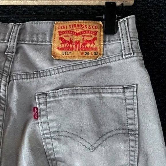 Levi's Levi's 511 Slim Fit Jeans Grey Size 29x32 Stretch Men Size US 29 - 5 Thumbnail