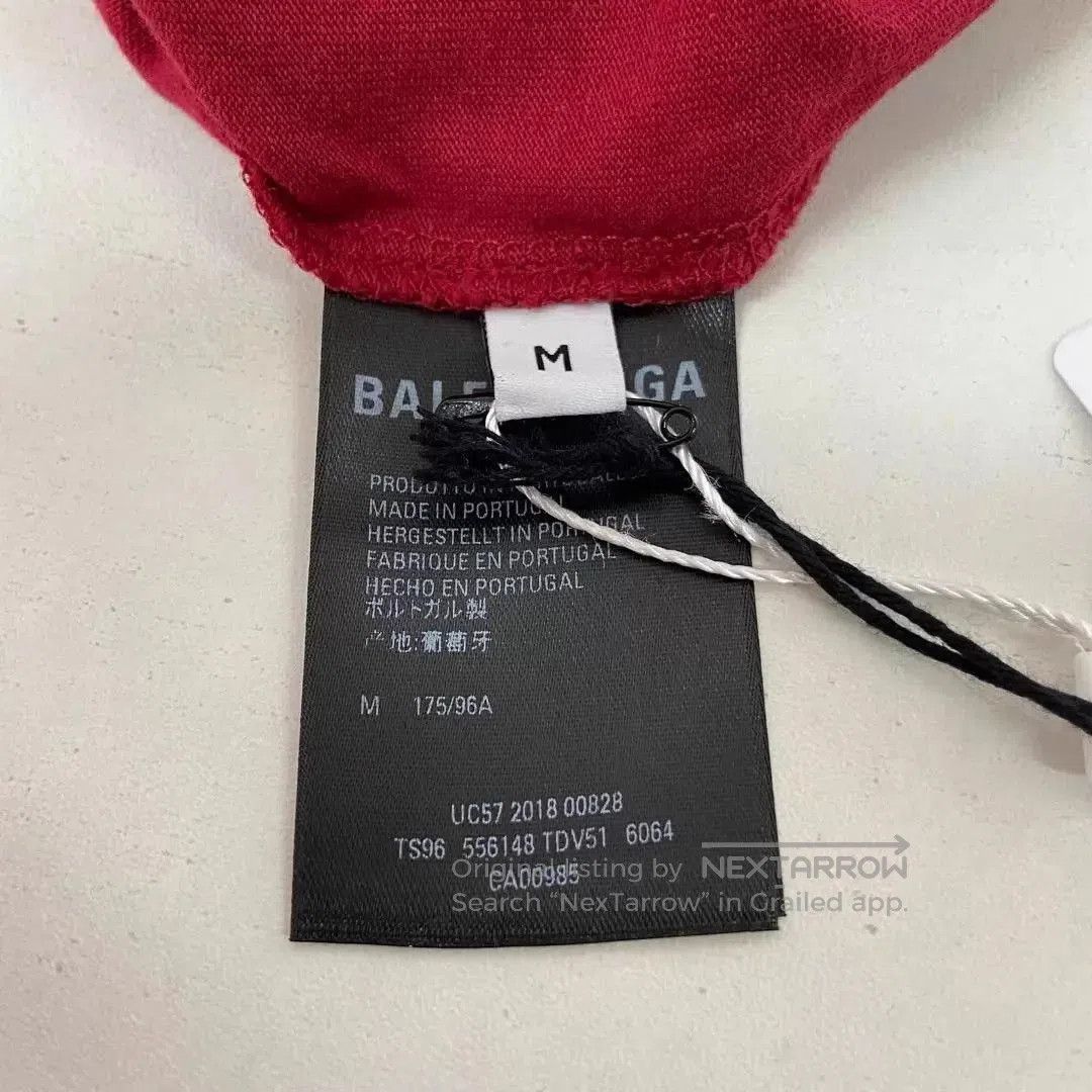 Balenciaga Red Short-Sleeve Graphic T-Shirt - Size M. Size US M / EU 48-50 / 2 - 6 Thumbnail
