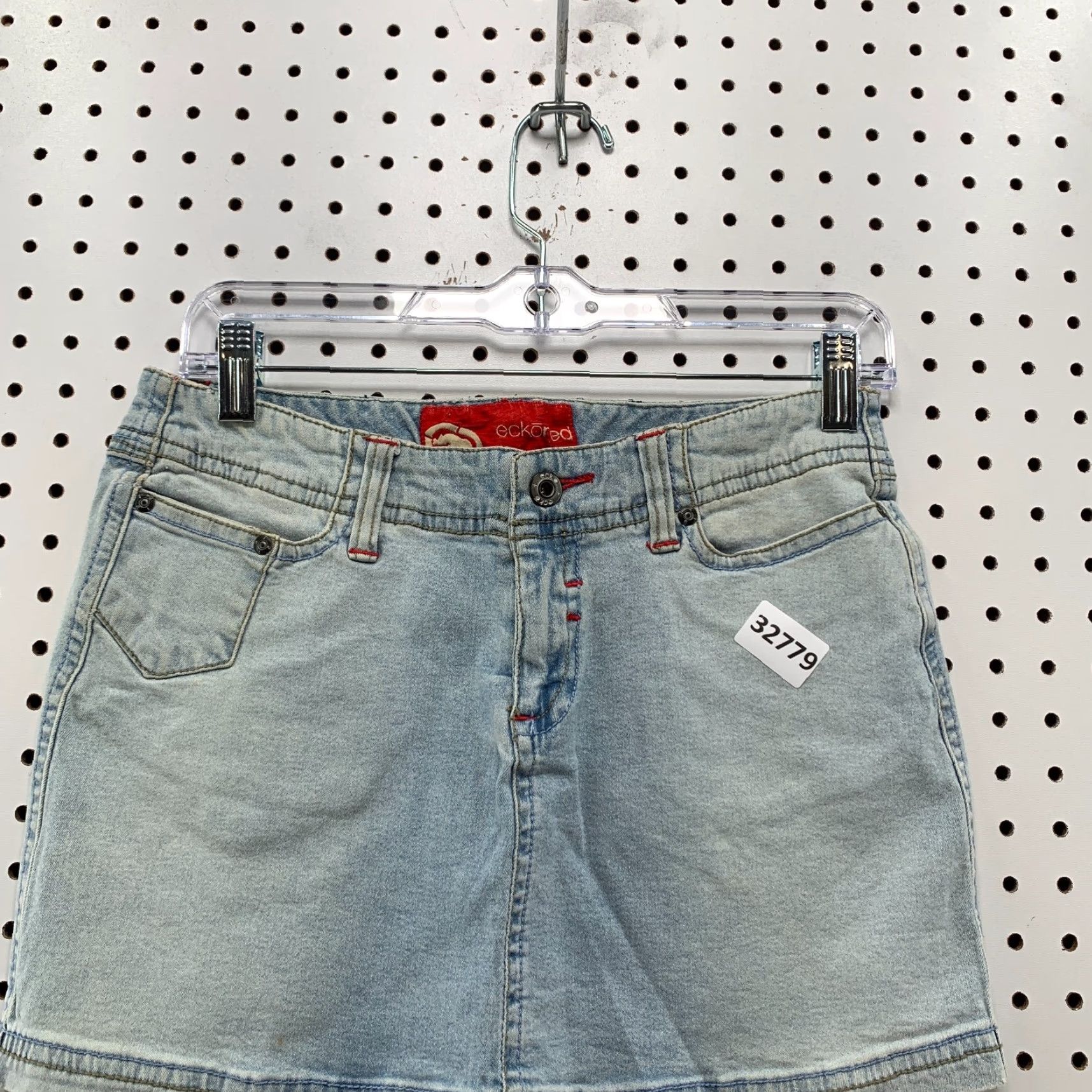 Ecko Unltd. VINTAGE Ecko Unltd. Blue Denim Mini Skirt Juniors Size 5 Light Wash Hip Hop Womens Size 27" / US 4 / IT 40 - 2 Thumbnail