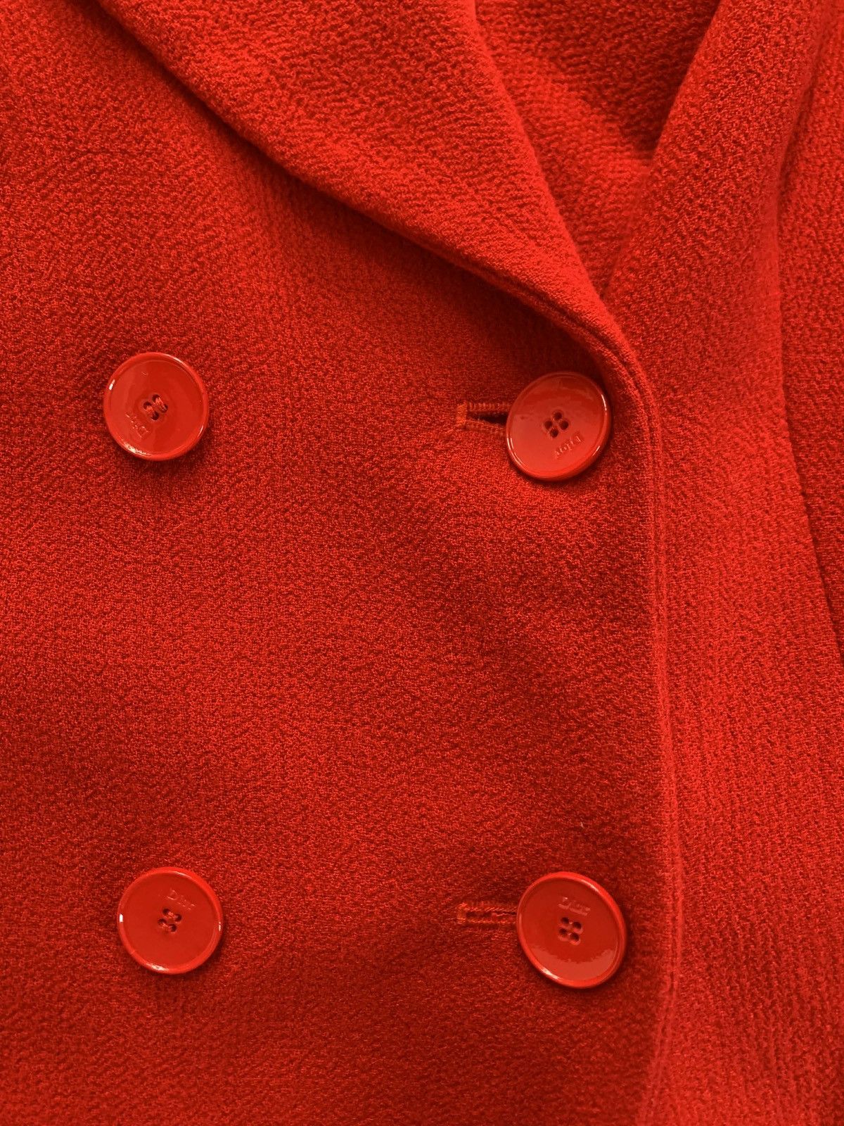 Dior Christian Dior Red Wool Double-Breasted Coat Size S / US 4 / IT 40 - 6 Thumbnail