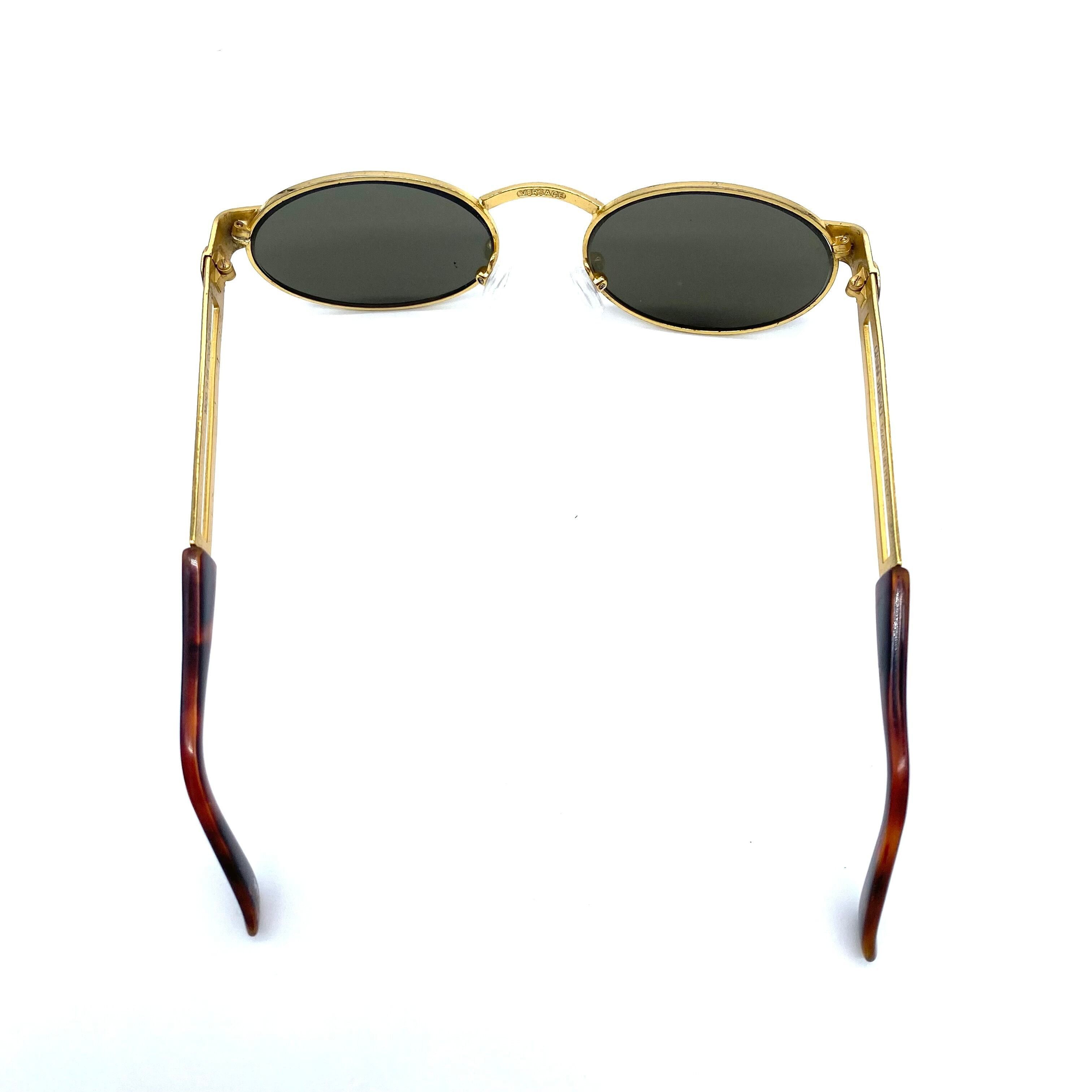 Versace Vintage VERSACE Sunglass Gold Frame Size ONE SIZE - 4 Thumbnail