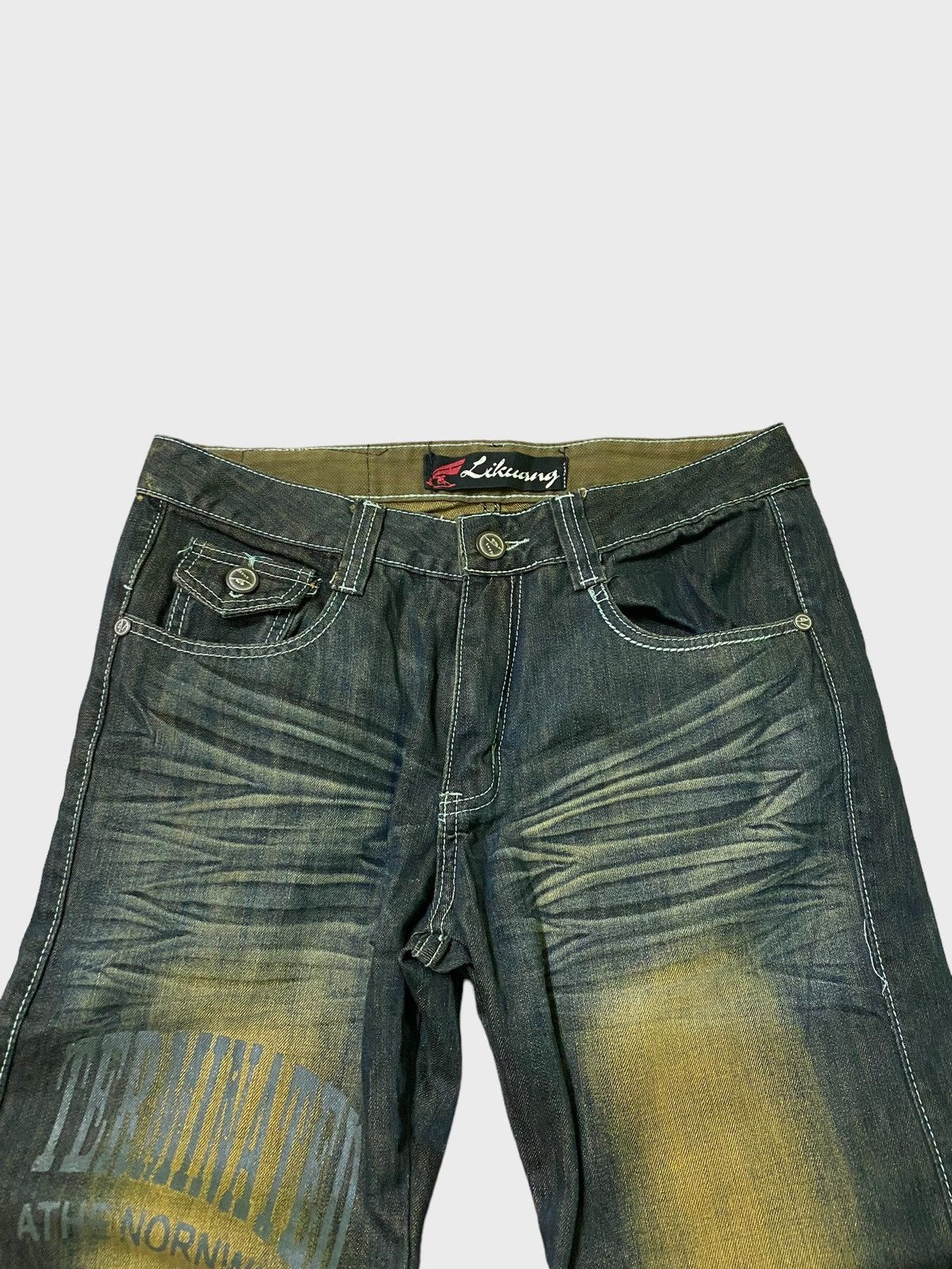 Japanese Brand NYLAUS JEANS Wing Back Patches Rare Design Denim Size US 32 / EU 48 - 3 Thumbnail