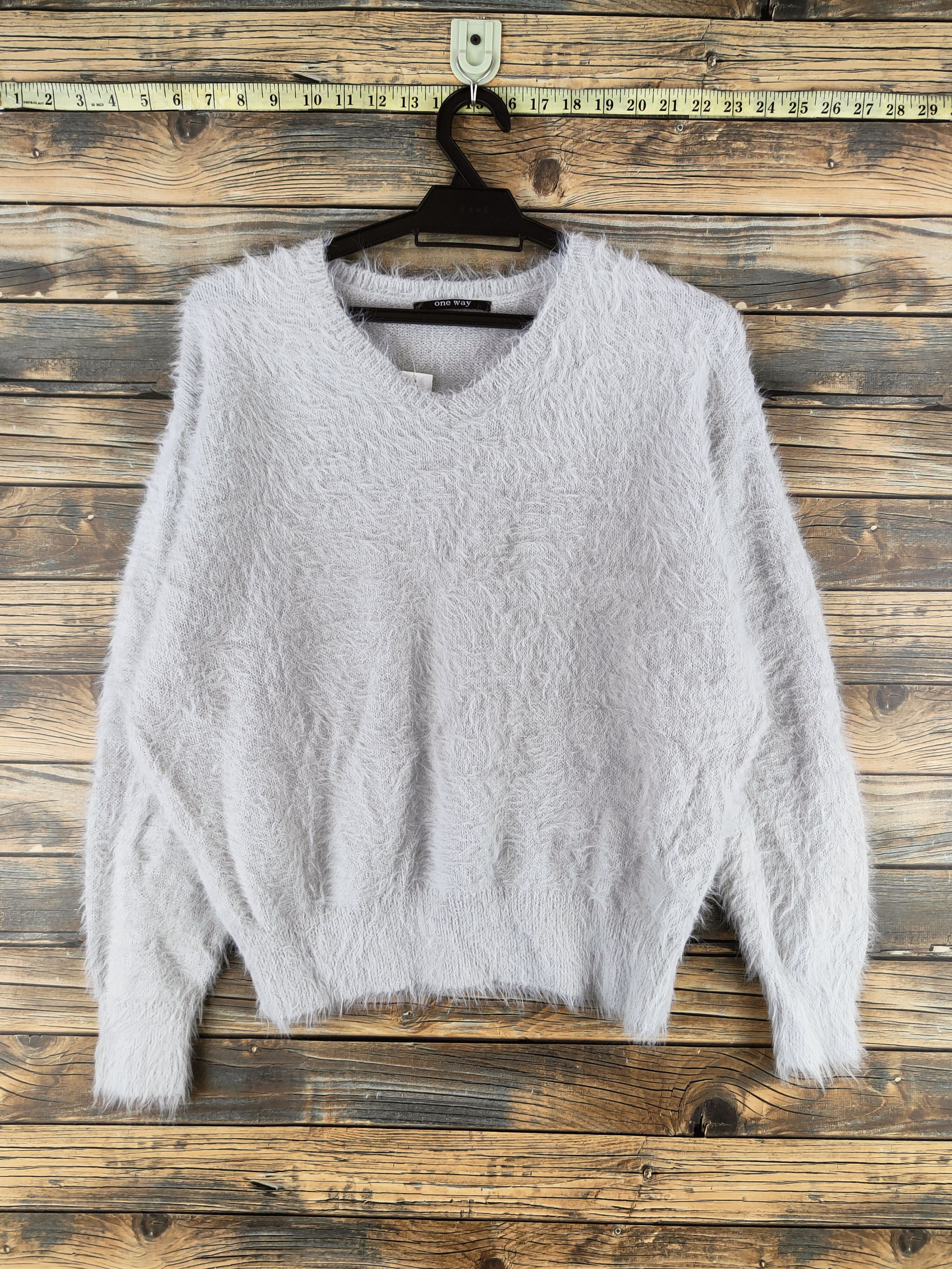 Japanese Brand DL One Way Gray Fur Mohair Knitwear #46-542 Size M / US 6-8 / IT 42-44 - 1 Thumbnail