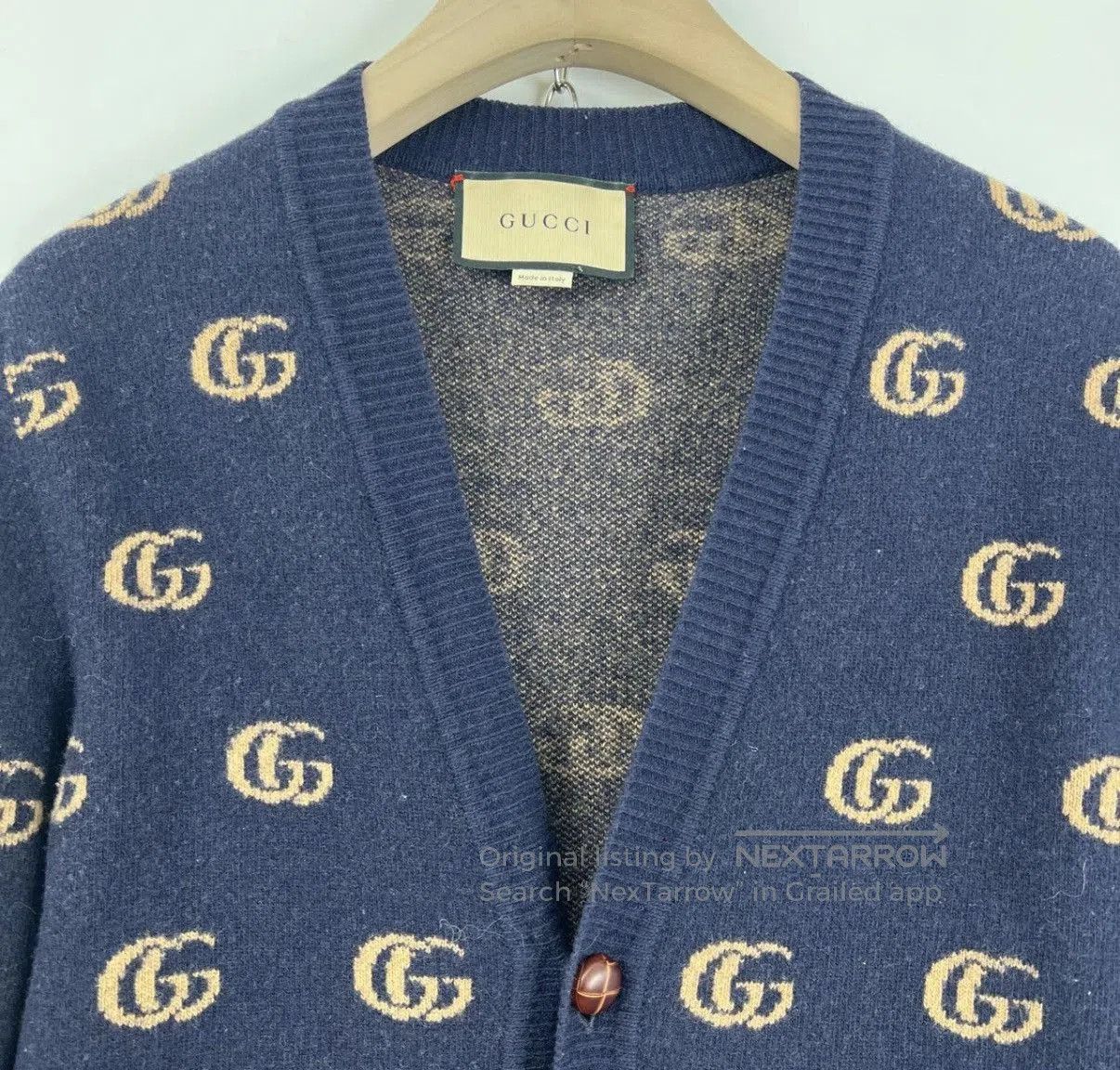 Gucci Blue Patterned Button-Up Cardigan Size S. Size US S / EU 44-46 / 1 - 5 Thumbnail