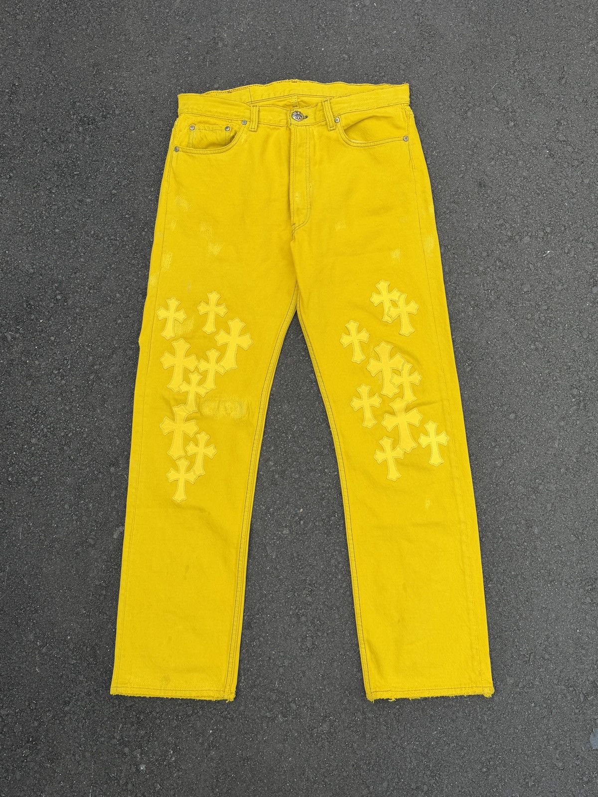Chrome Hearts Chrome Hearts Yellow Cross Patch Levi's Jeans Size US 33 - 2 Thumbnail